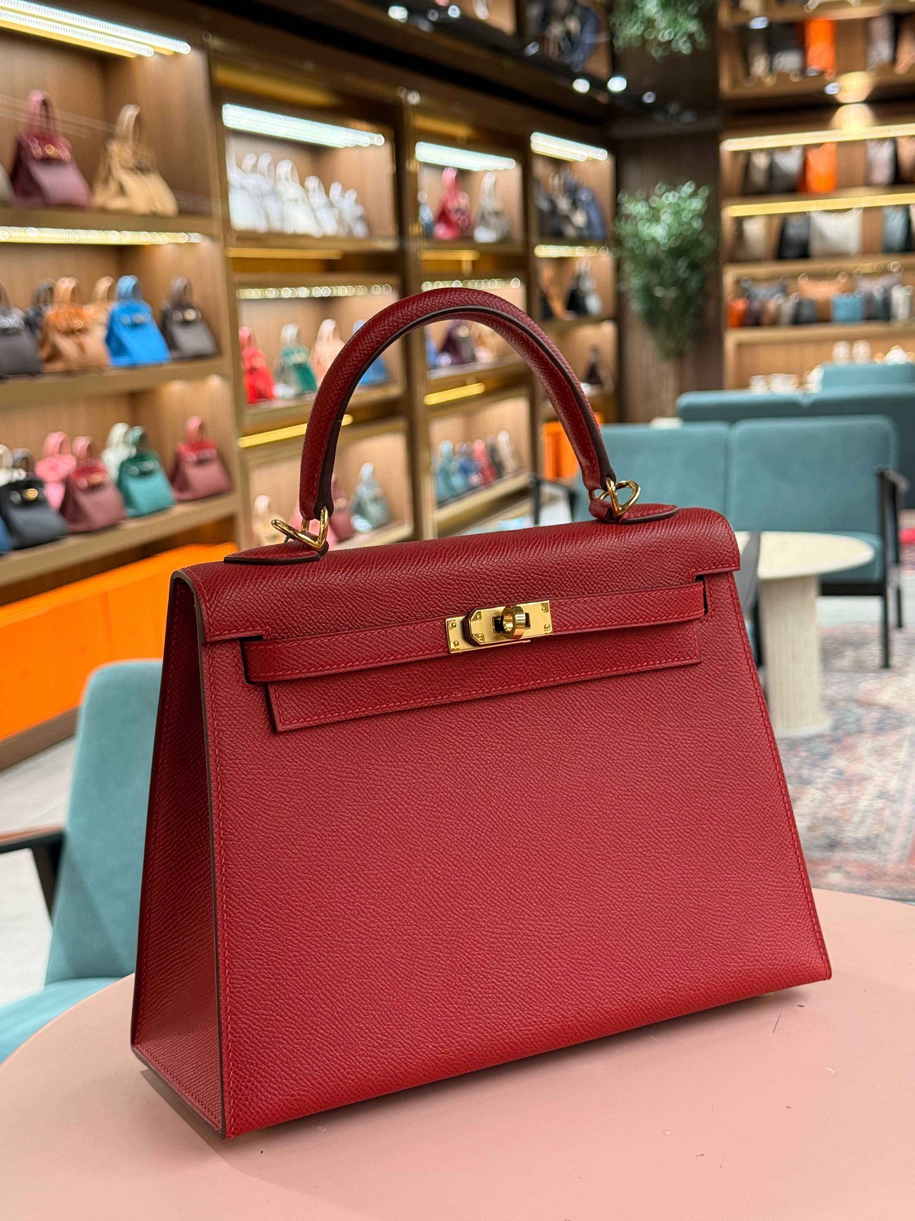 Hermes | Kelly (25) – Epsom – Rouge H – Gold Hardware