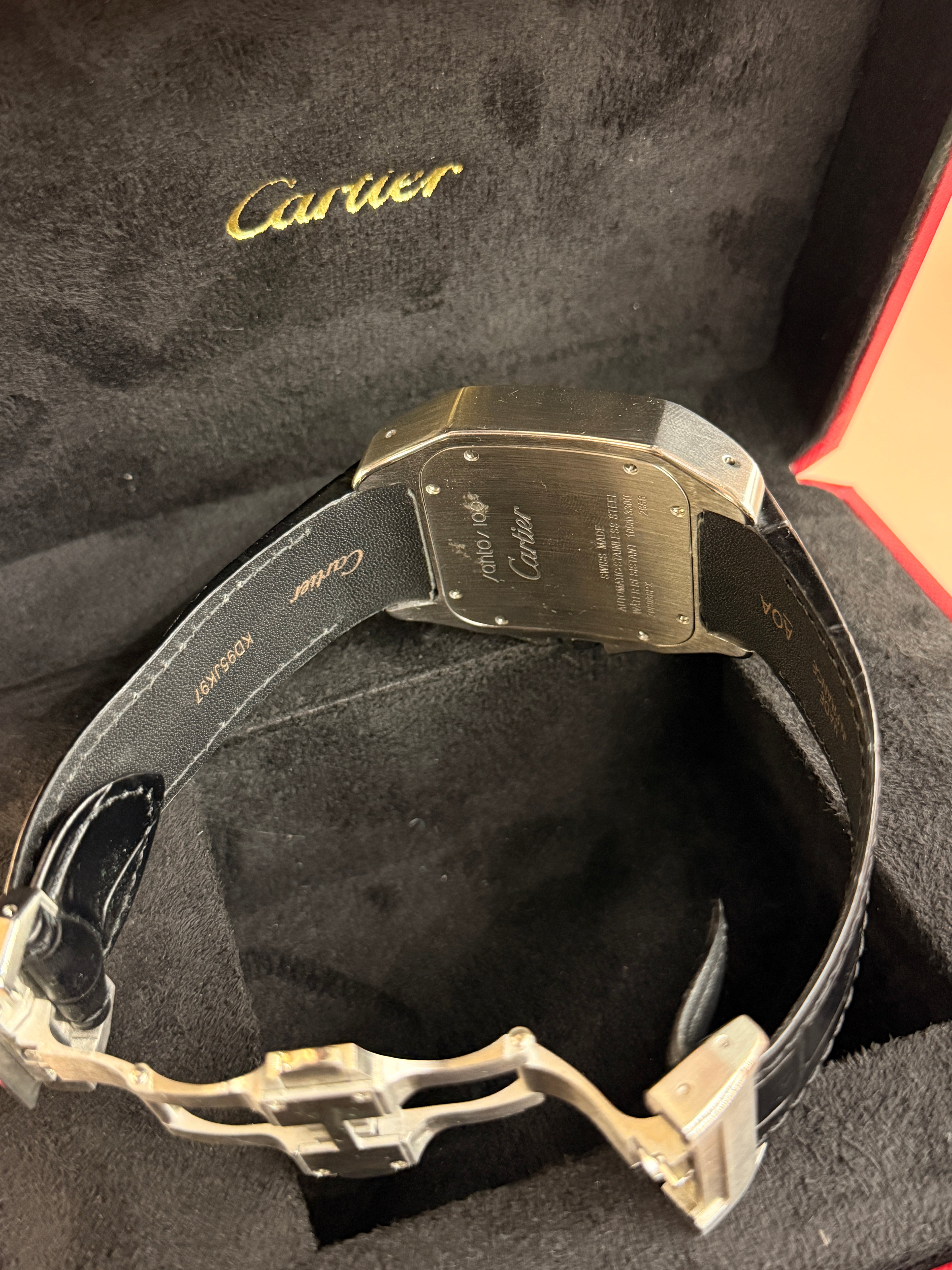 Cartier | Santos Man Watch – Stainless Steel – Silver – Silver Hardware