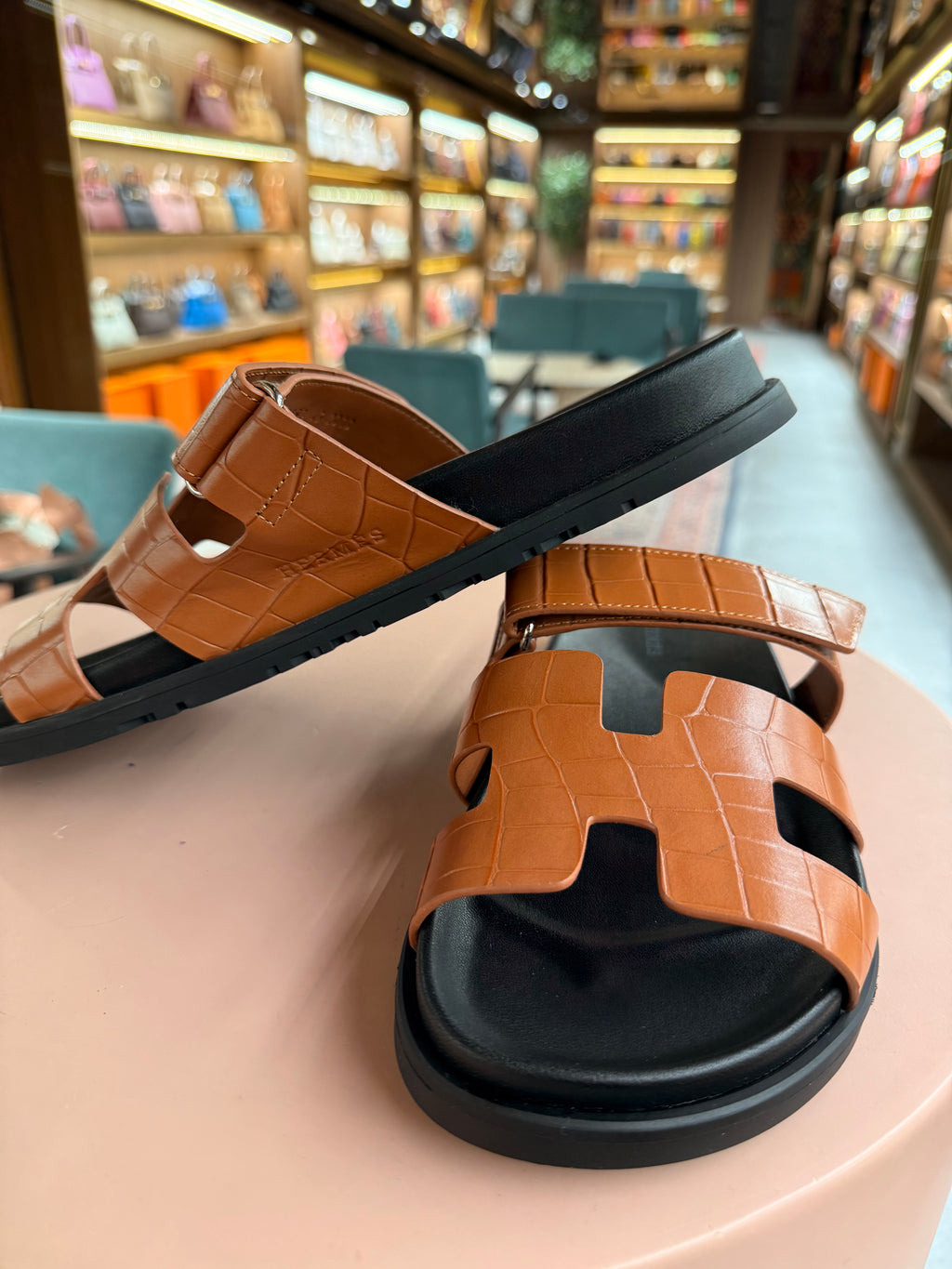 Hermes | Chypre-Sandal – Leather – Brown – Silver Hardware