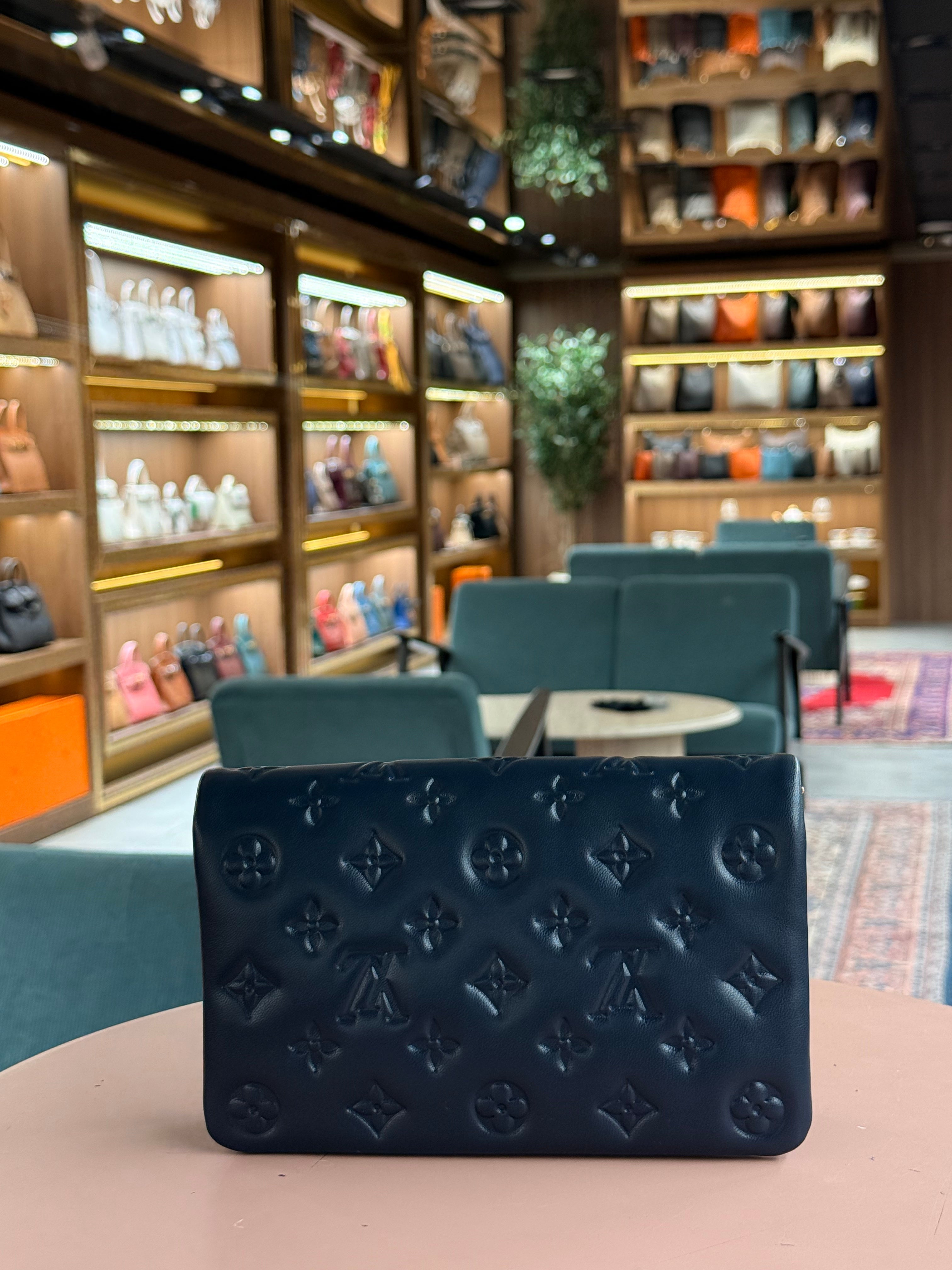 Louis Vuitton | Pochette Coussin – Leather – Navy – Gold Hardware