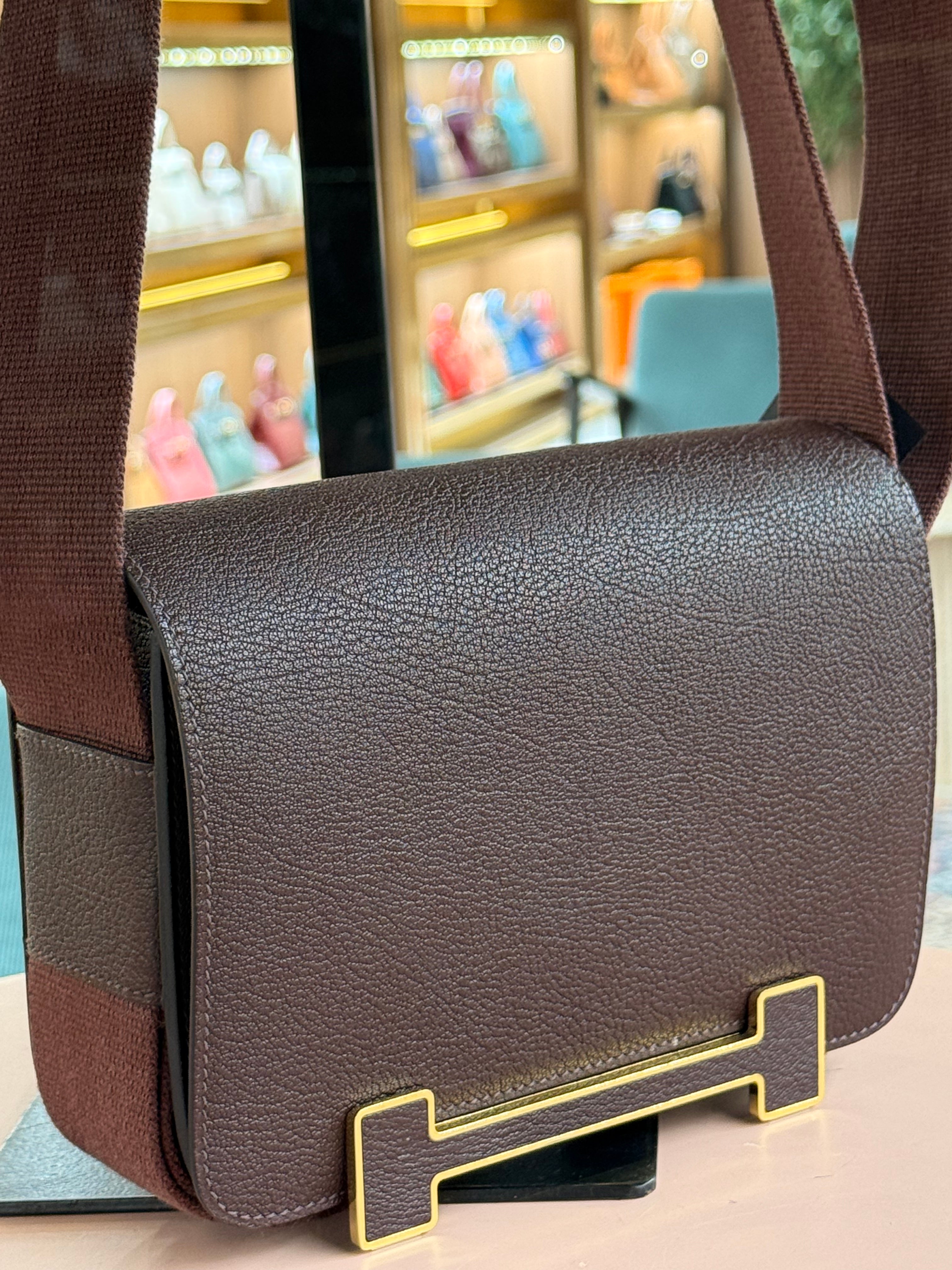 Hermes | Herbag Geta – Leather – Brown – Gold Hardware