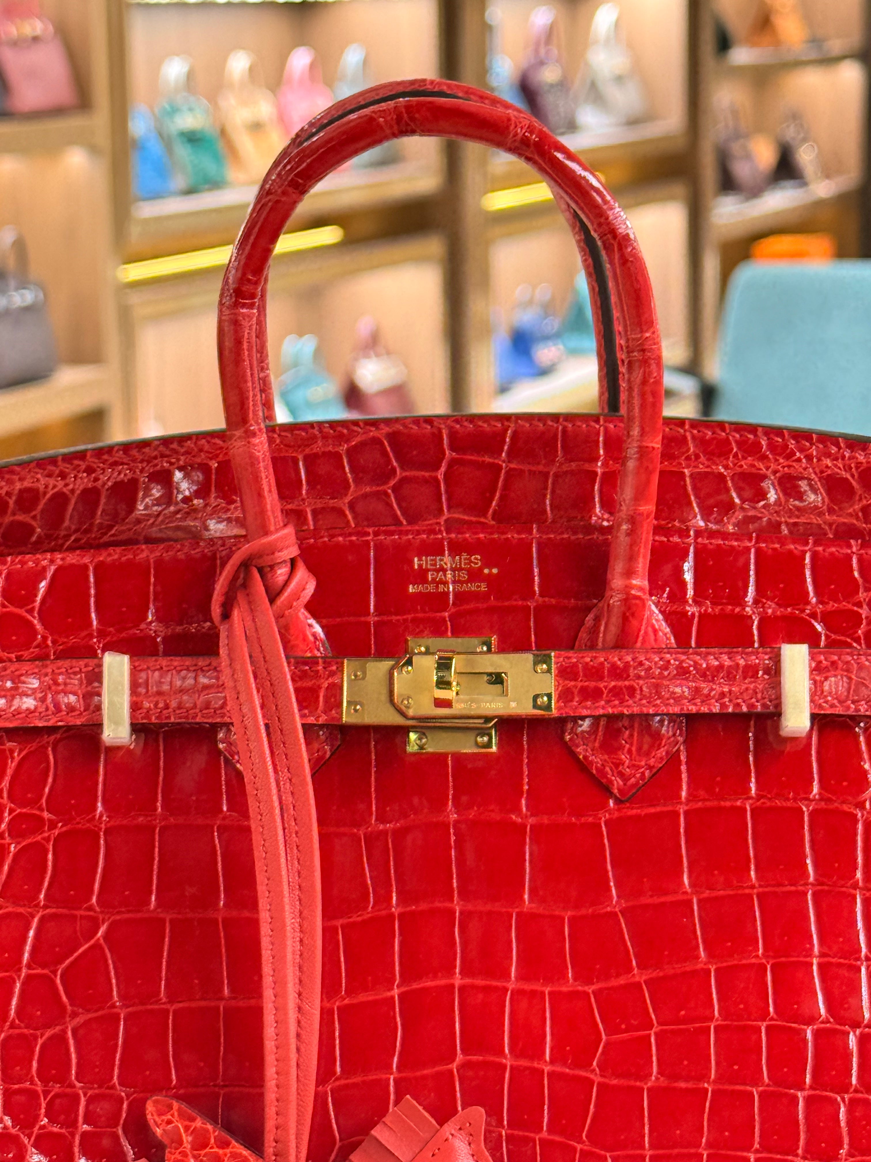 Hermes | Birkin (25) – Crocodile – Rouge H – Gold Hardware