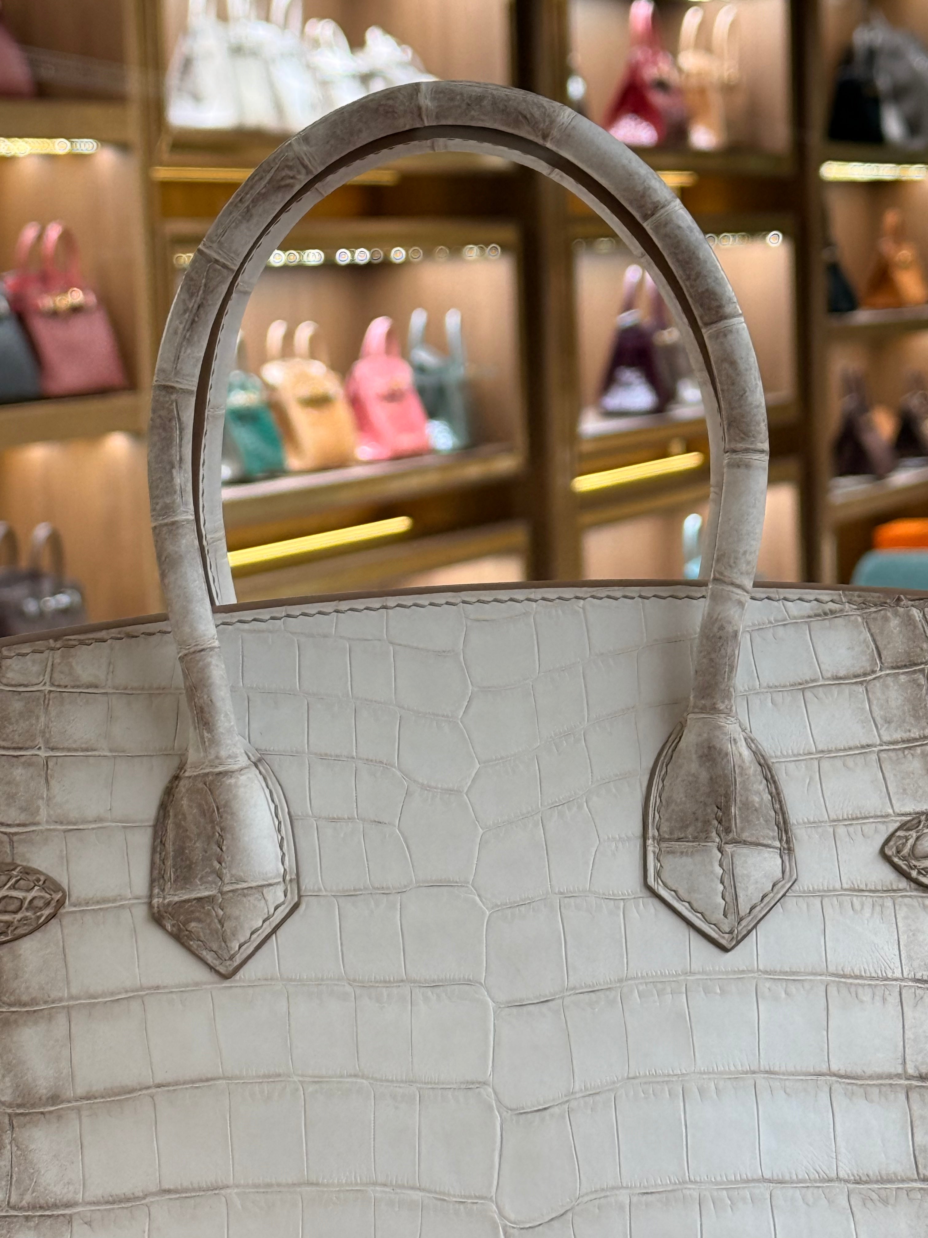 Hermes | Birkin (30) – Crocodile – Himalaya – Palladium Hardware