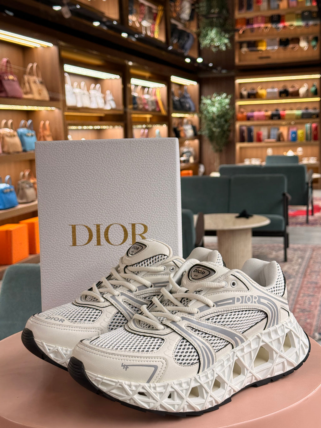 Dior | B35-NXXT-Sneaker – Mesh – White – Silver Hardware