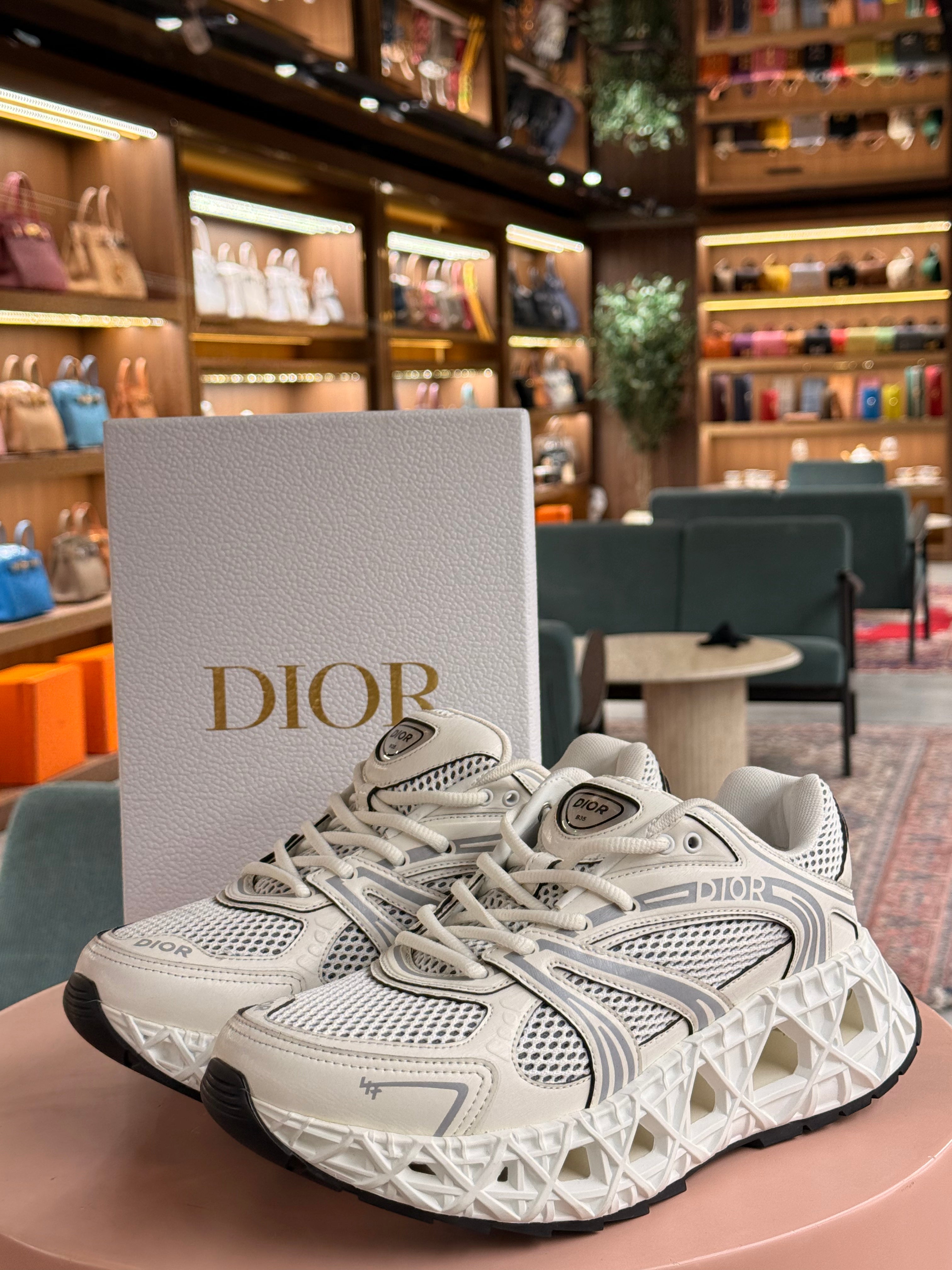 Dior | B35-NXXT-Sneaker – Mesh – White – Silver Hardware