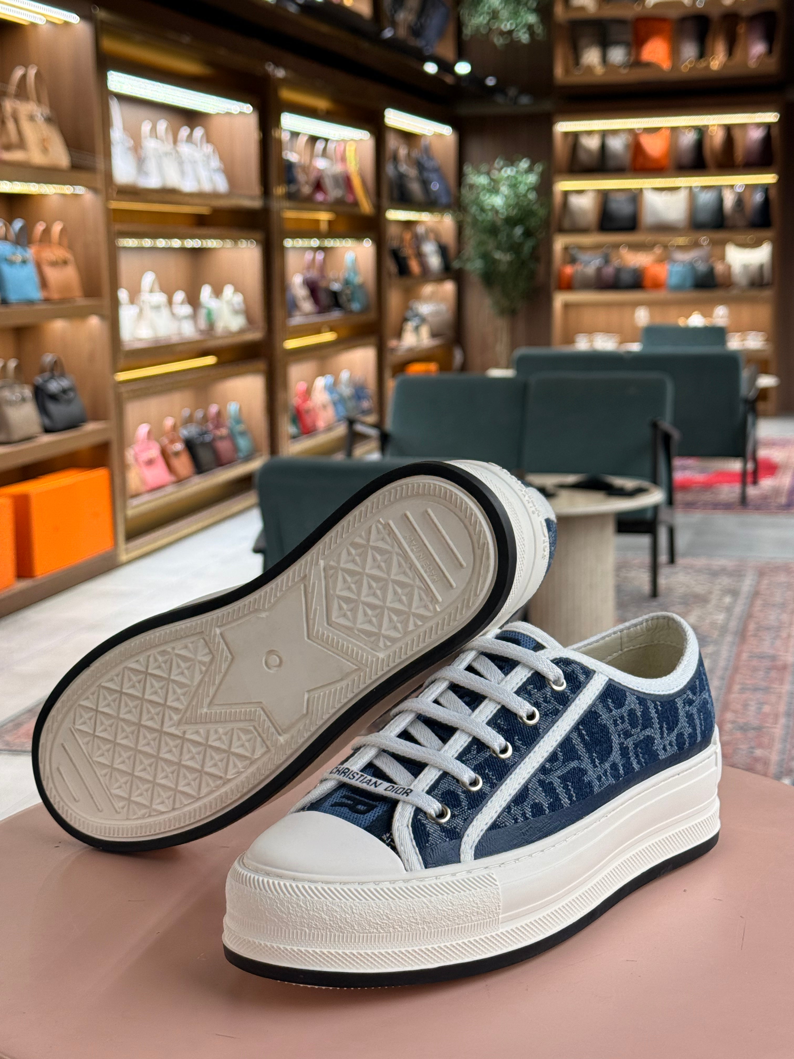 Dior | Walk'n'Dior Platform Sneaker – Canvas – Navy – White Hardware