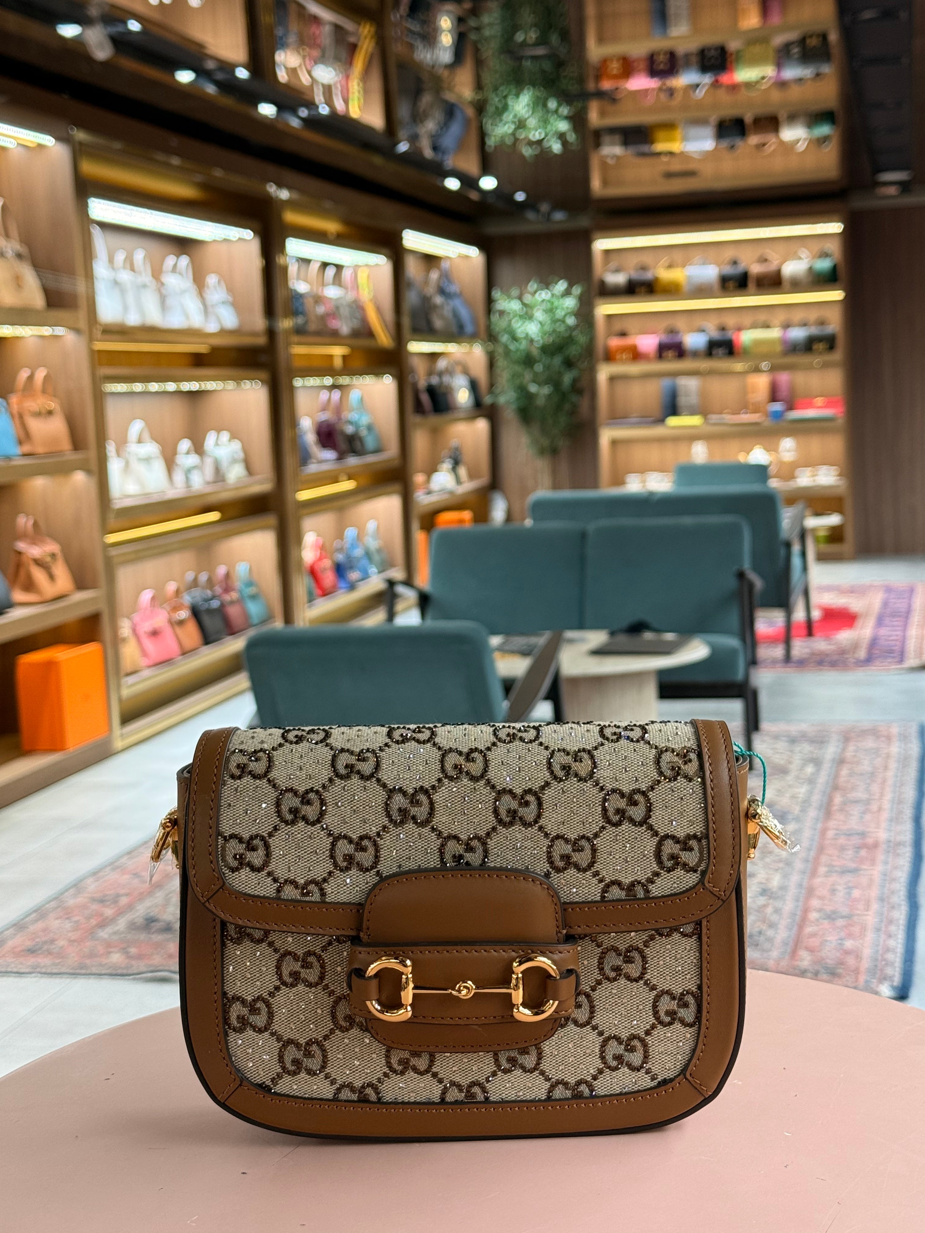 Gucci | Horsebit 1995 GG (Mini) – Canvas – Beige/Black – Gold Hardware