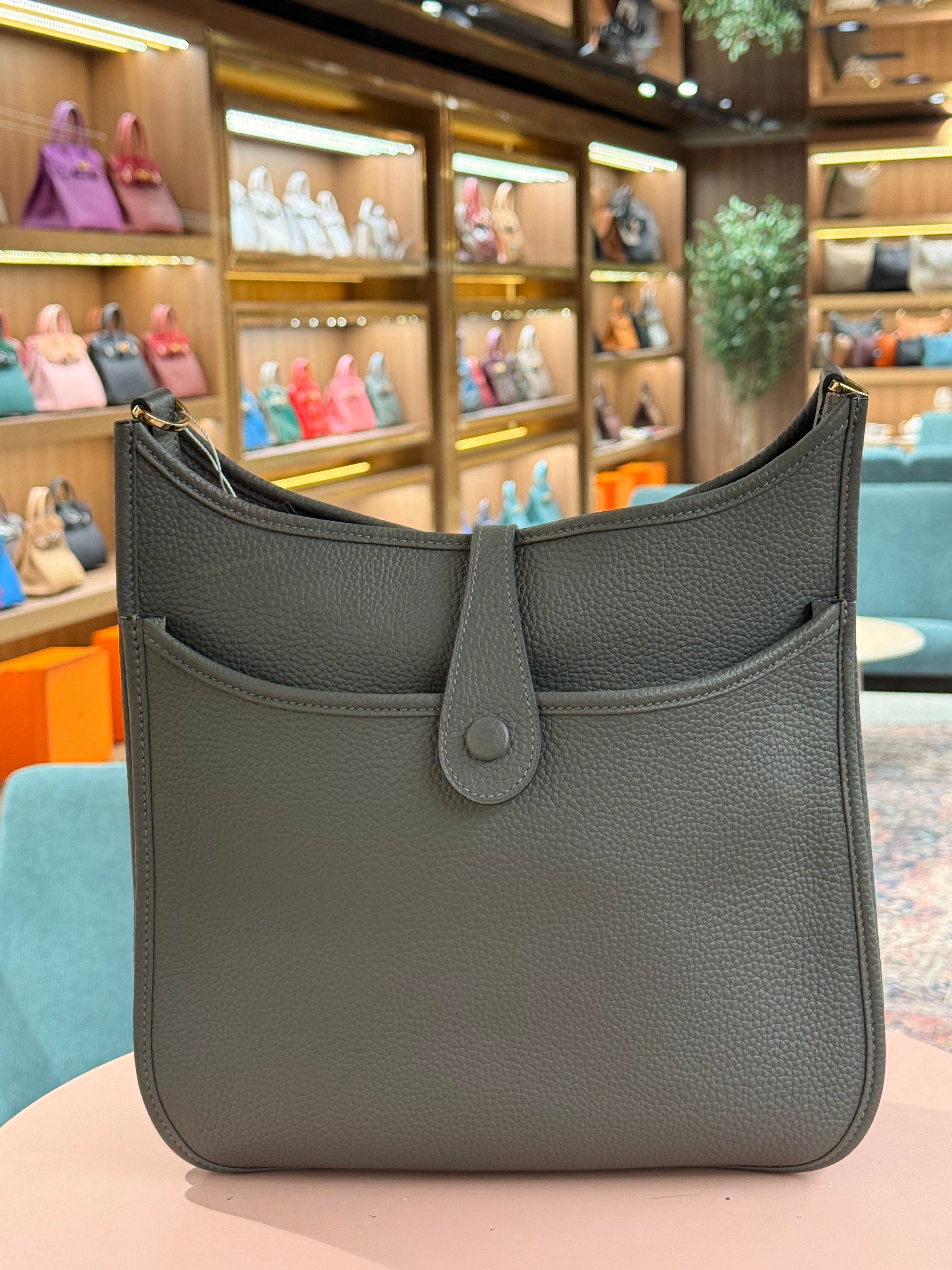 Hermes | Evelyne (Large) – Epsom – Gris Tourterelle – Palladium Hardware