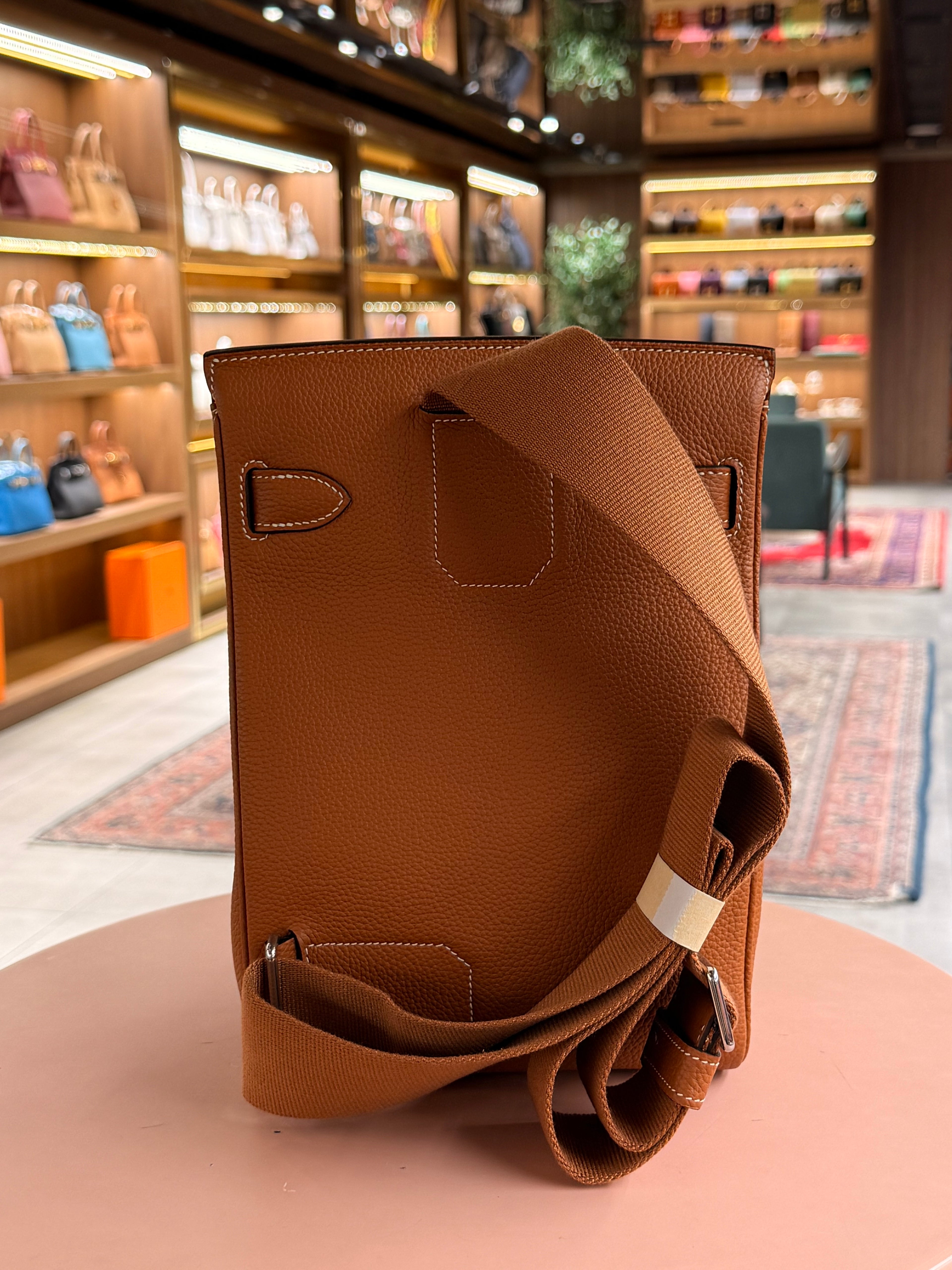 Hermes | Hac a Dos Backpack – Togo – Orange – Silver Hardware