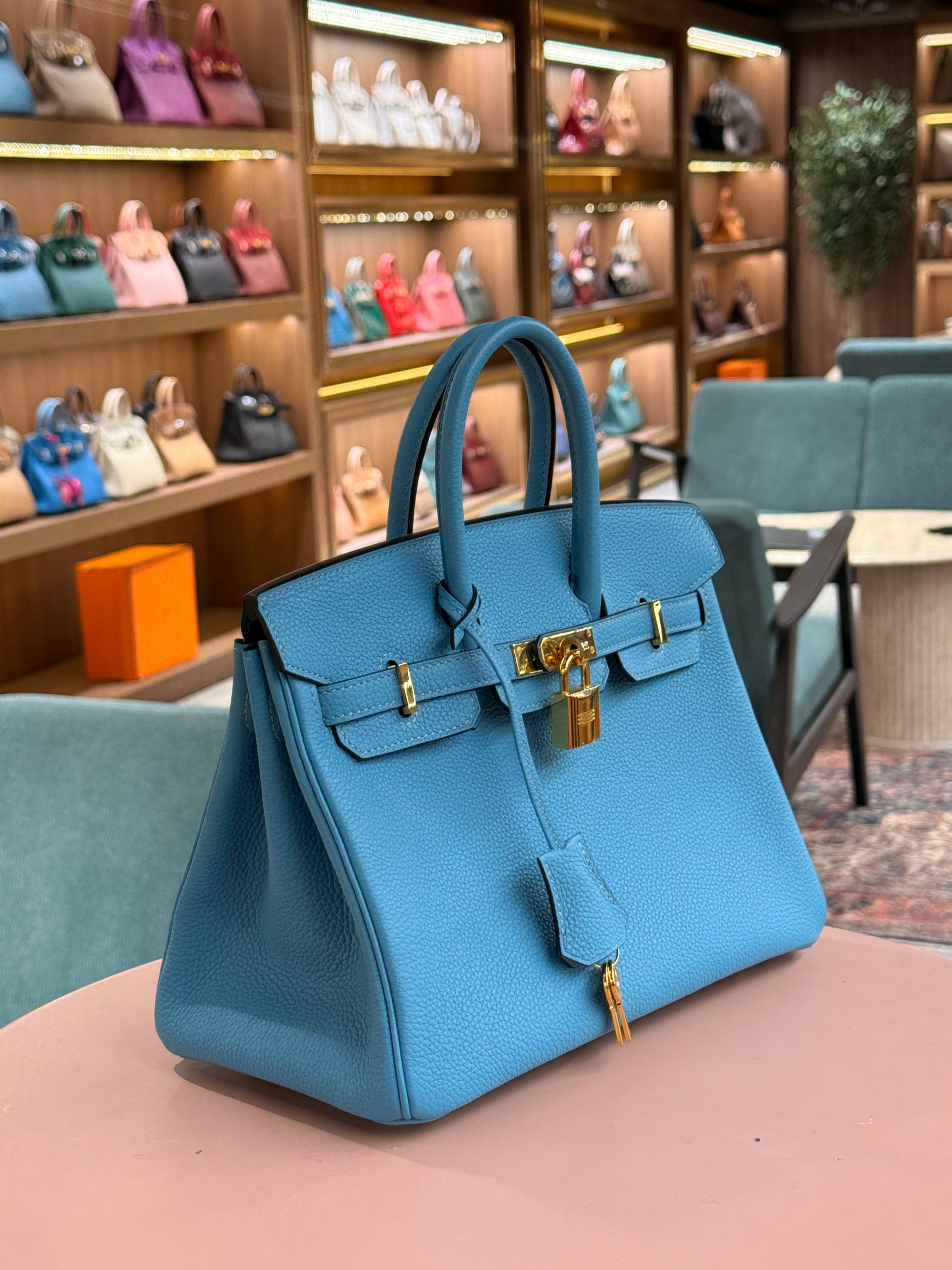 Hermes | Birkin (25) – Togo – Bleu Brume – Gold Hardware