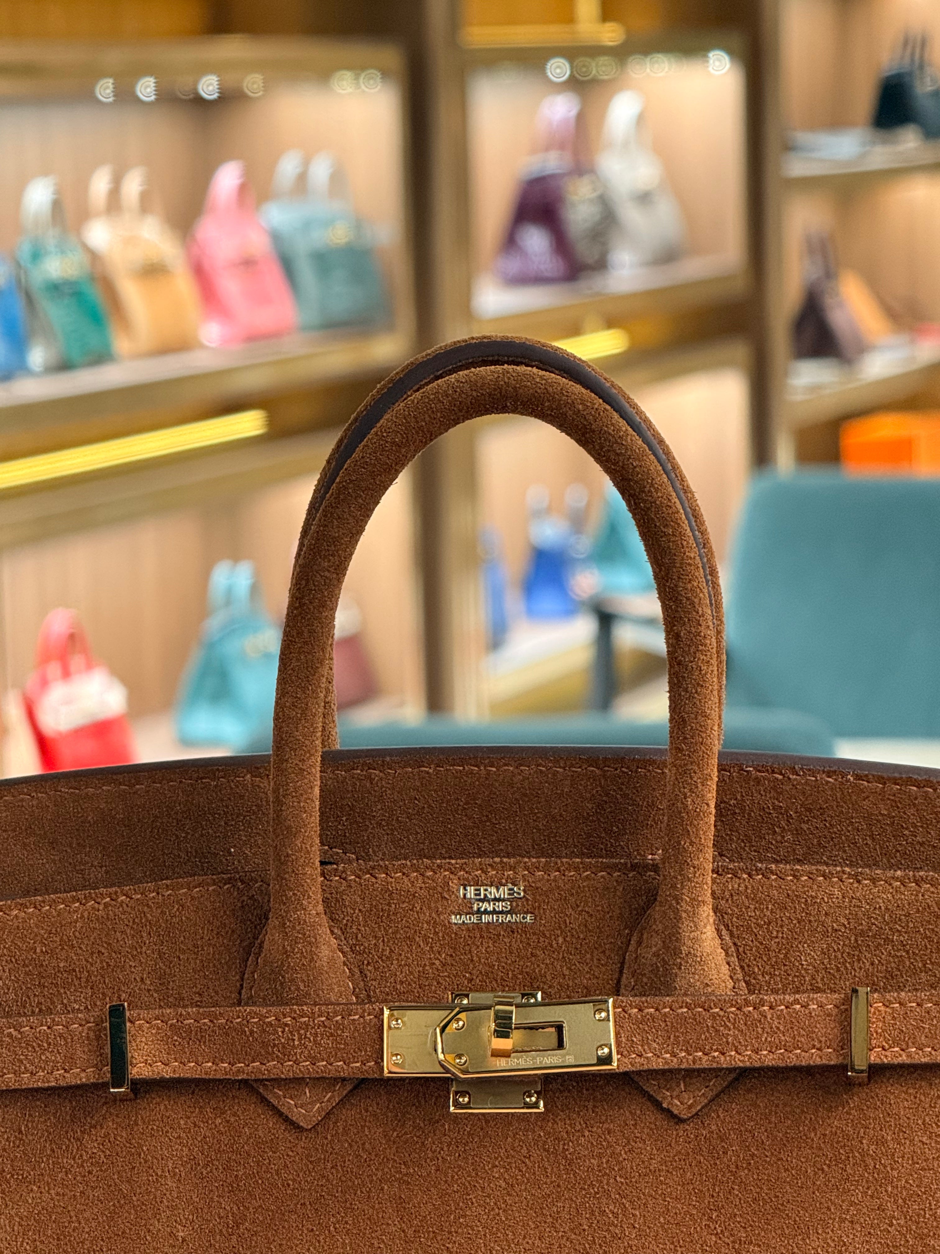 Hermes | Birkin (25) – Suede – Brown – Gold Hardware