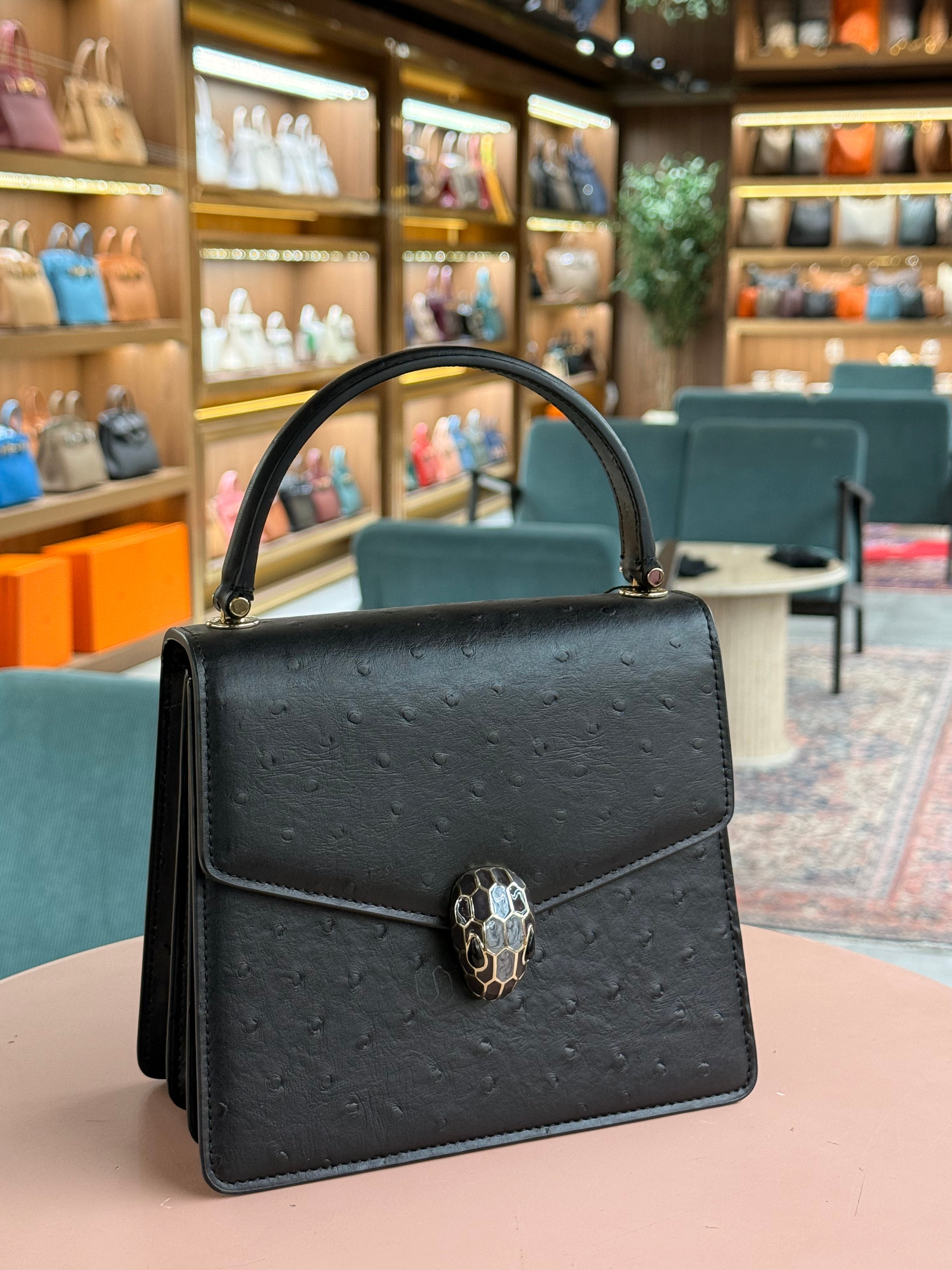 Bulgari | Serpenti Forever Top Handle (19) – Leather – Black – Gold Hardware