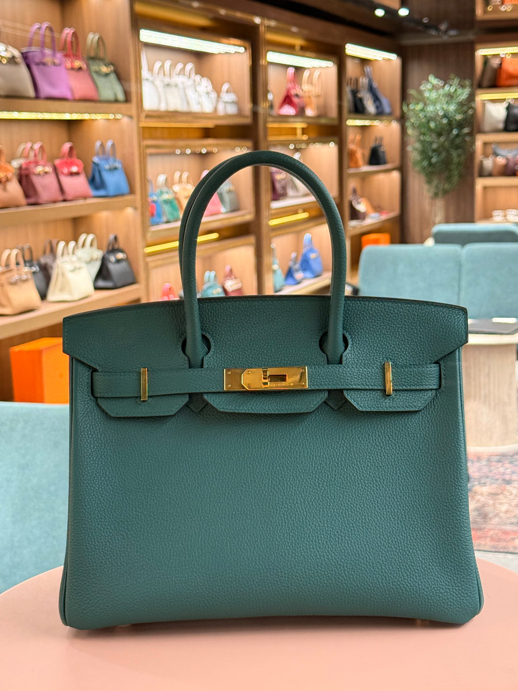 Hermes | Birkin (30) – Togo – Bleu Canard – Gold Hardware