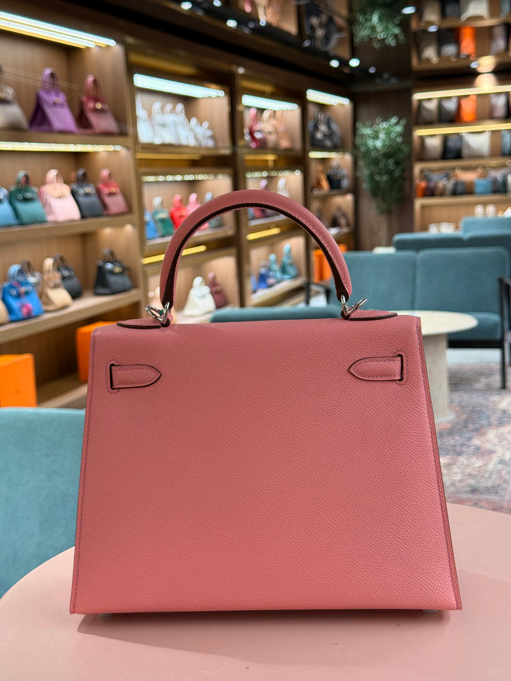 Hermes | Kelly (25) – Epsom – Rose Sakura – Palladium Hardware