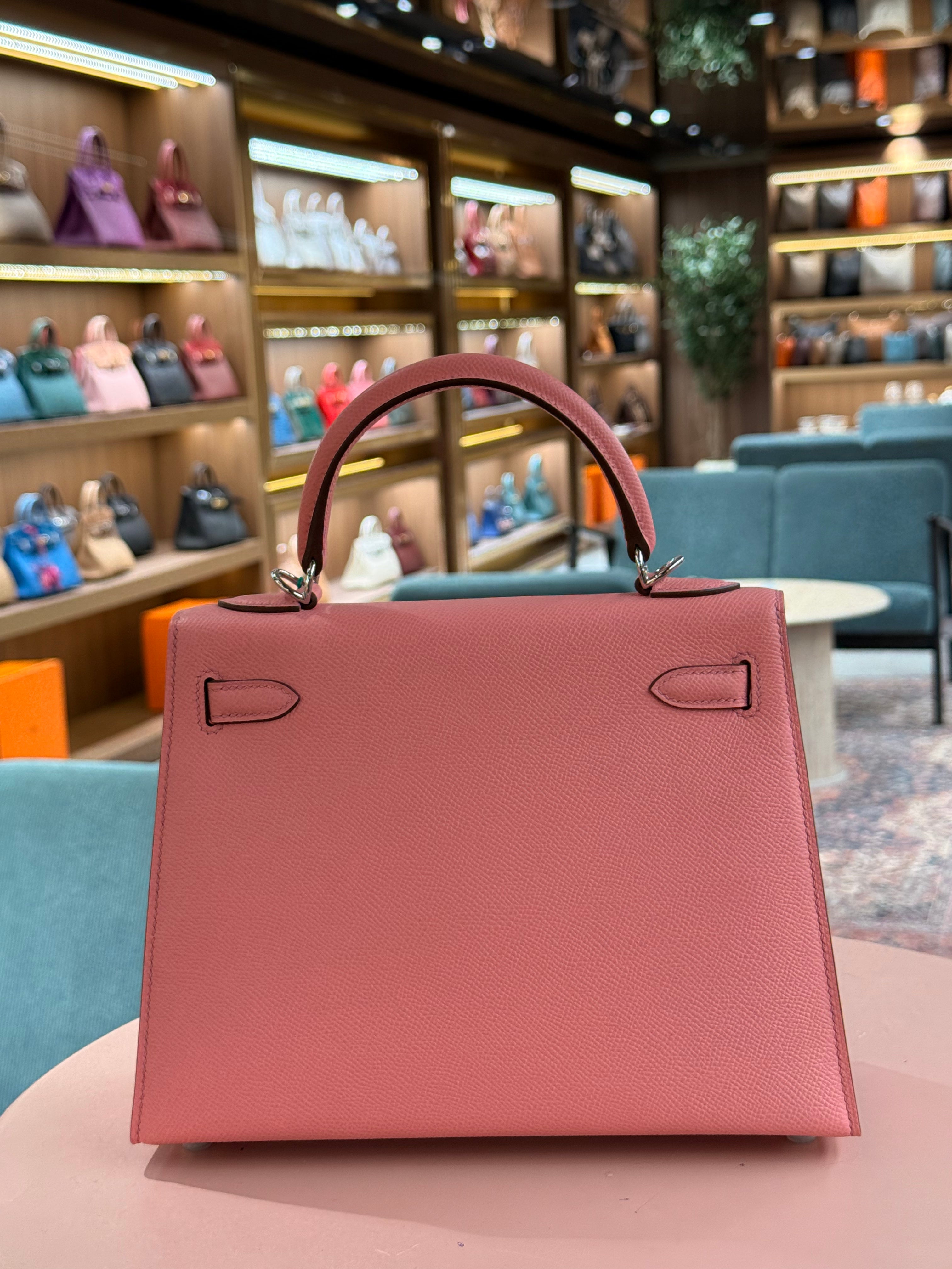 Hermes | Kelly (25) – Epsom – Rose Sakura – Palladium Hardware