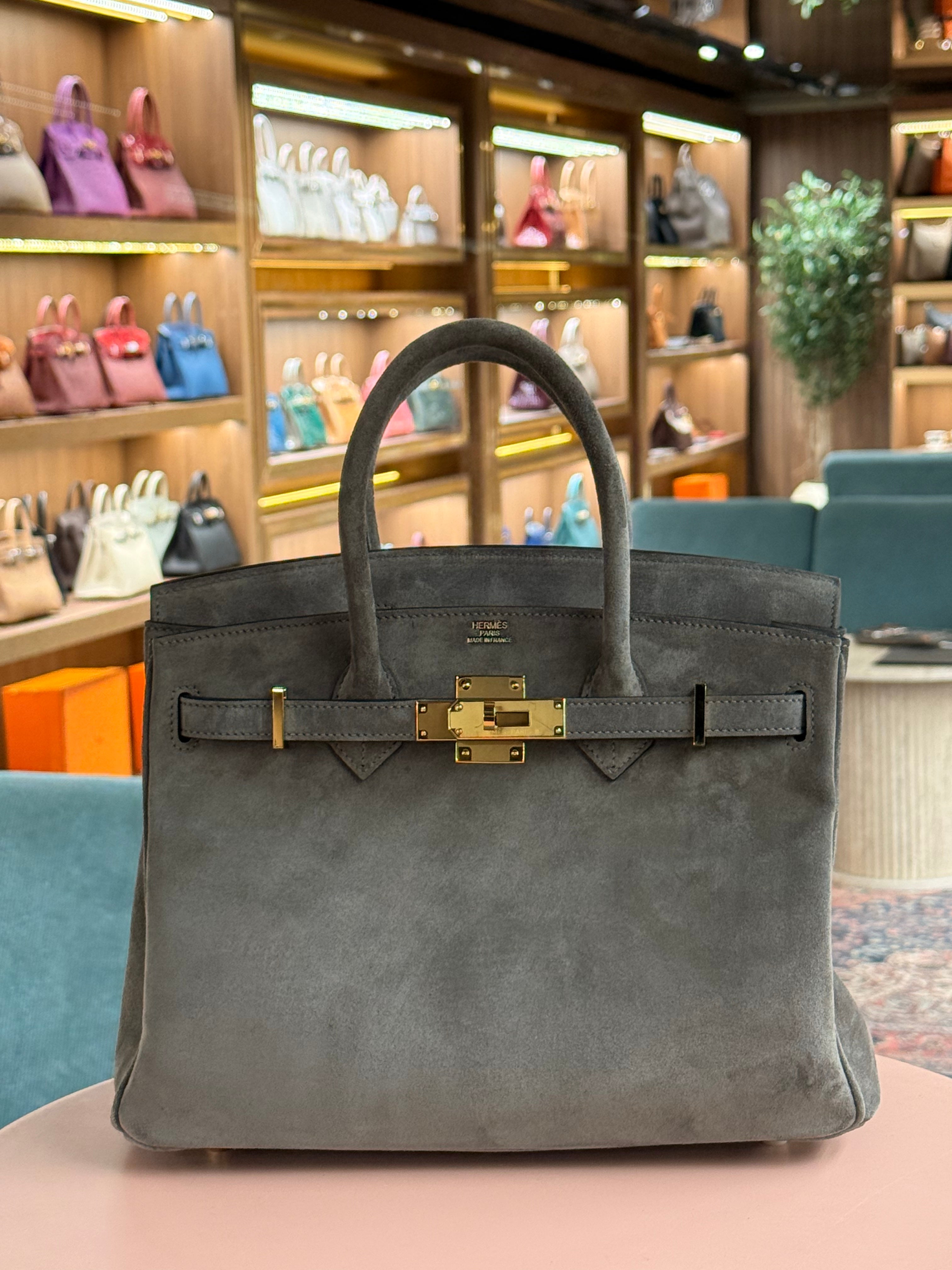 Hermes | Birkin (30) – Suede – Gris Tourterelle – Gold Hardware