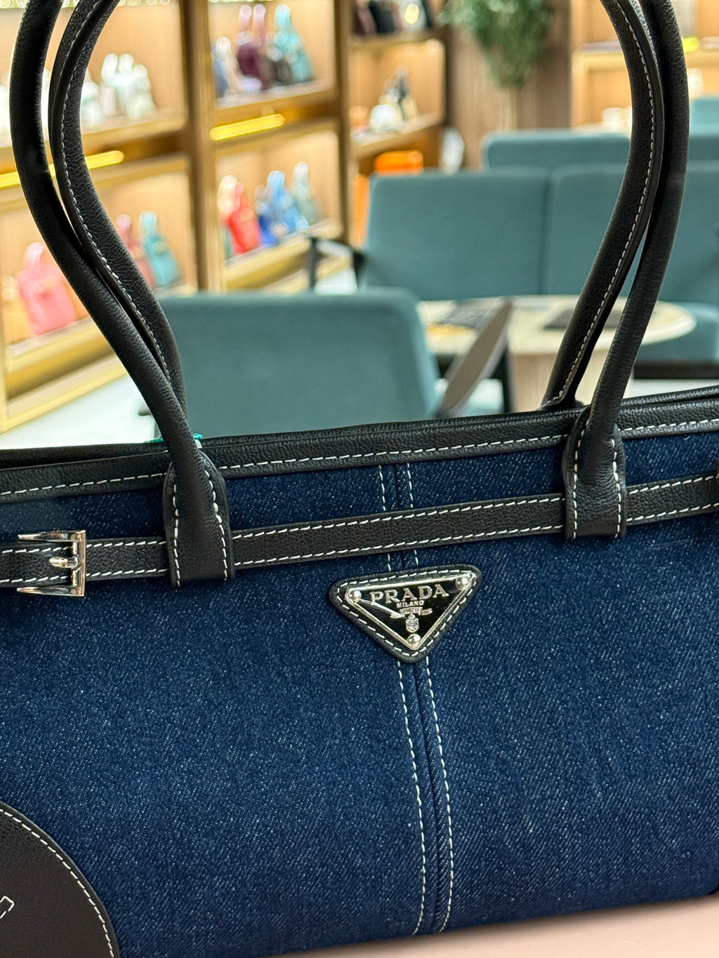 Prada | Denim Tote – Denim – Blue – Silver Hardware
