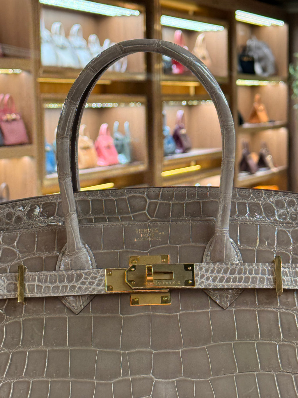 Hermes | Birkin (30) – Crocodile – Gris Tigré – Gold Hardware