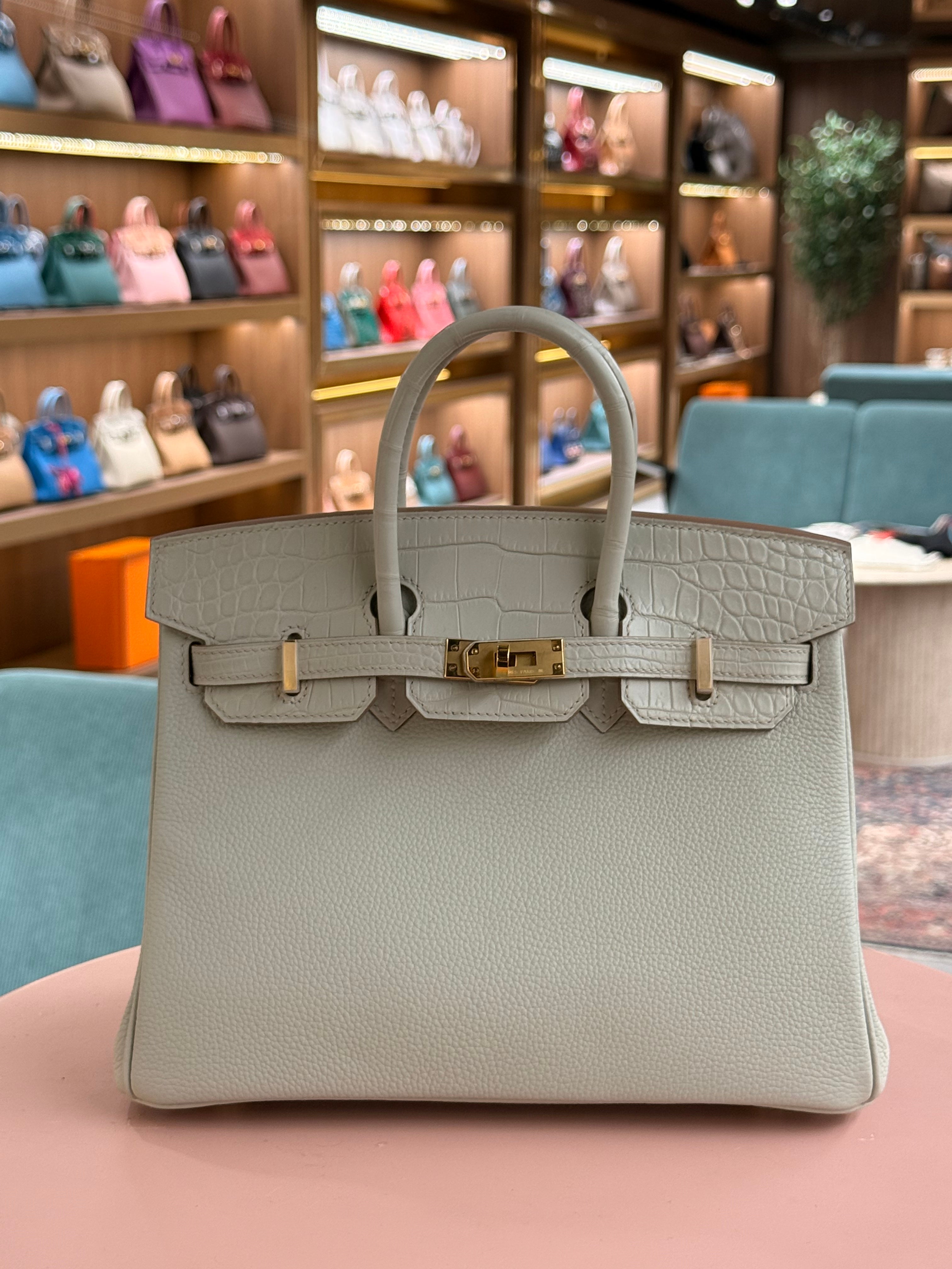 Hermes | Birkin (25) – Togo – Vert D'eau – Gold Hardware