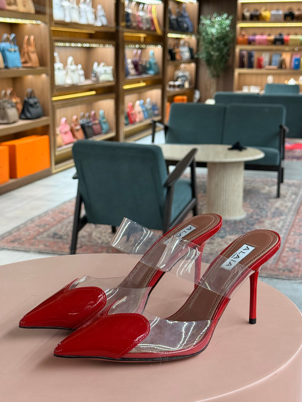 Alaïa | Mules in Patent Leather – Patent Leather – Red – Silver Hardware