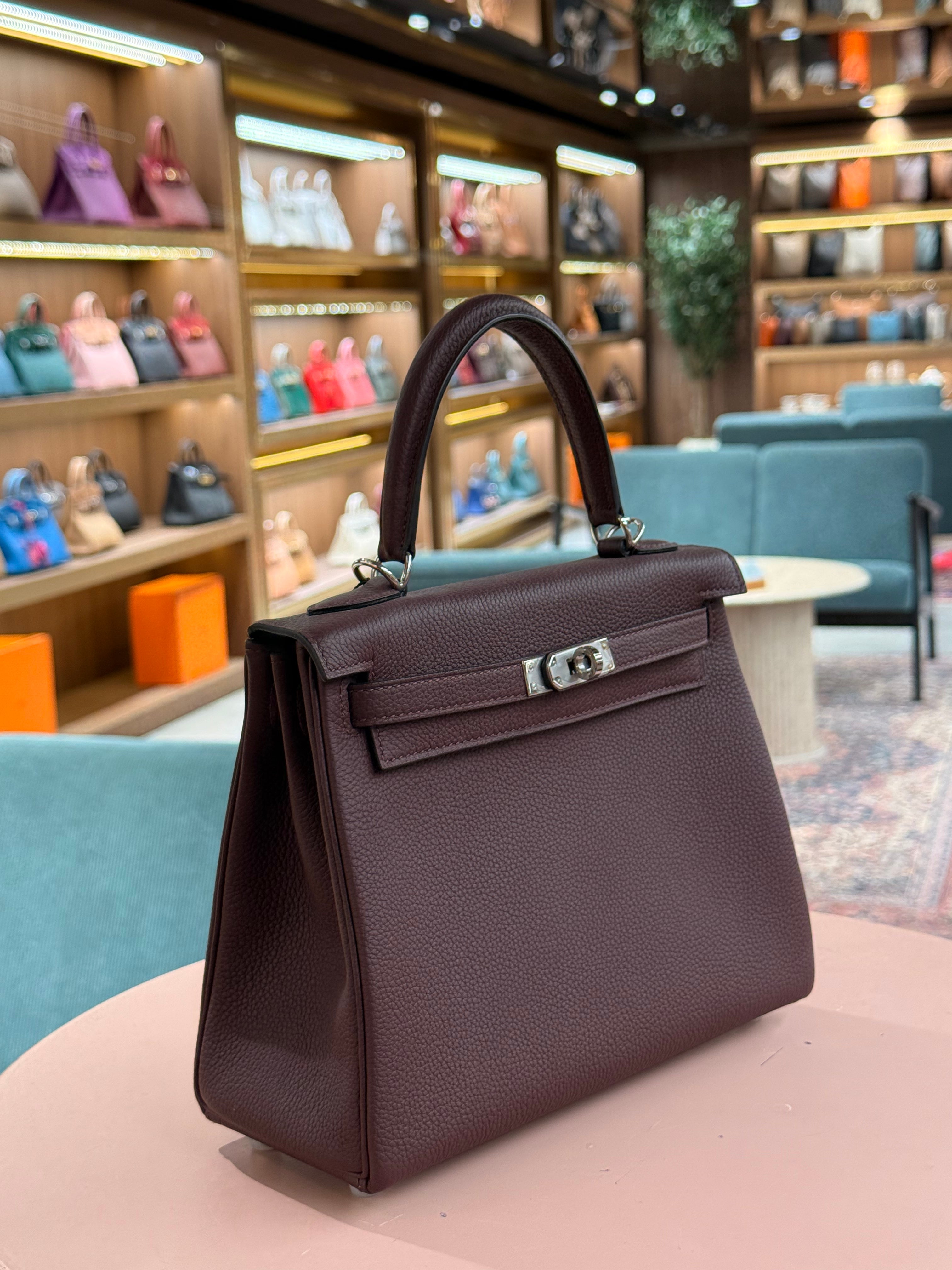 Hermes | Kelly (25) – Togo – Bordeaux – Palladium Hardware