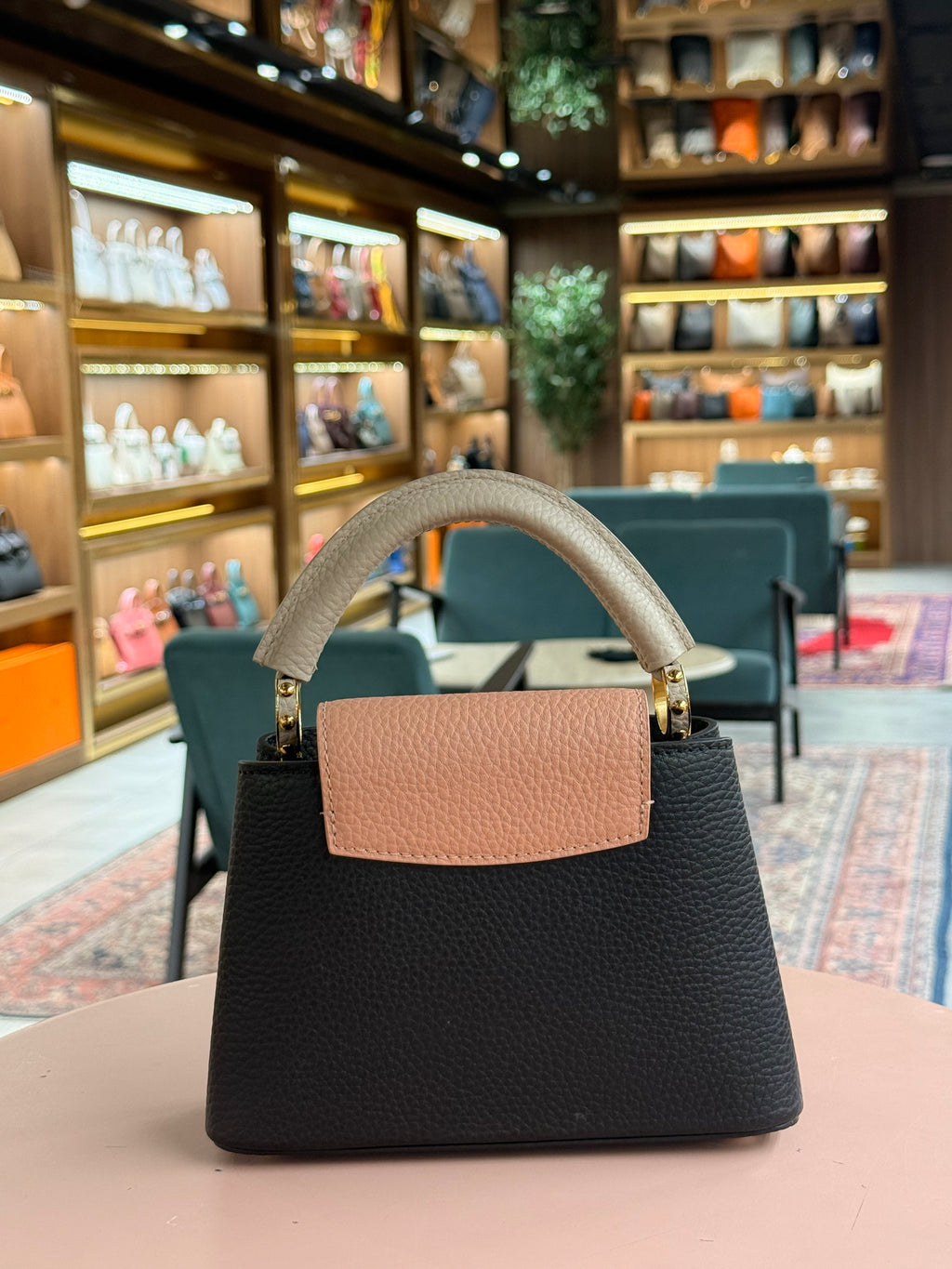 Louis Vuitton | Capucines (Mini) – Leather – Black/Pink – Gold Hardware