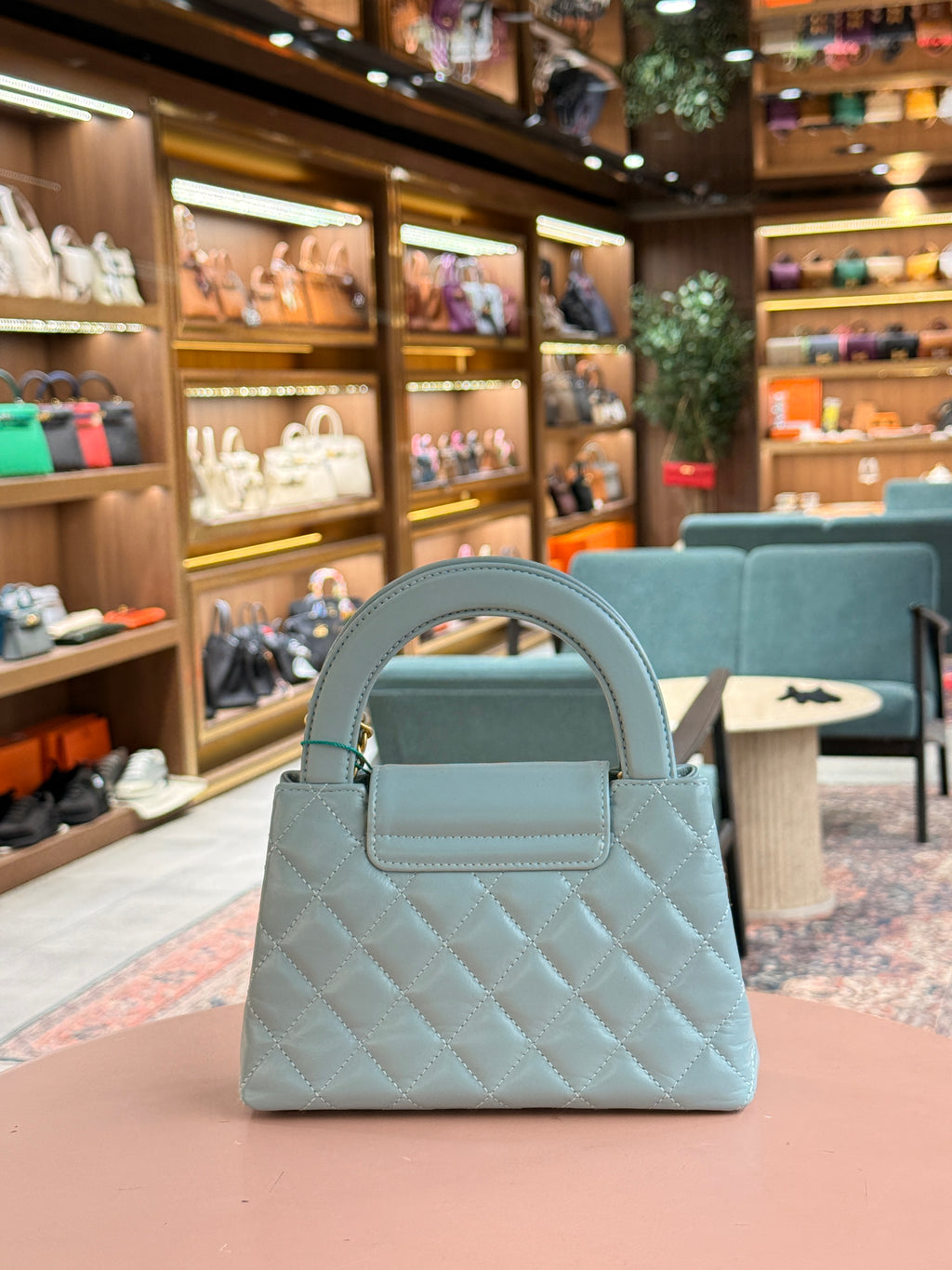 Chanel | Coco Handle Bag – Lambskin – Bleu Clair – Gold Hardware