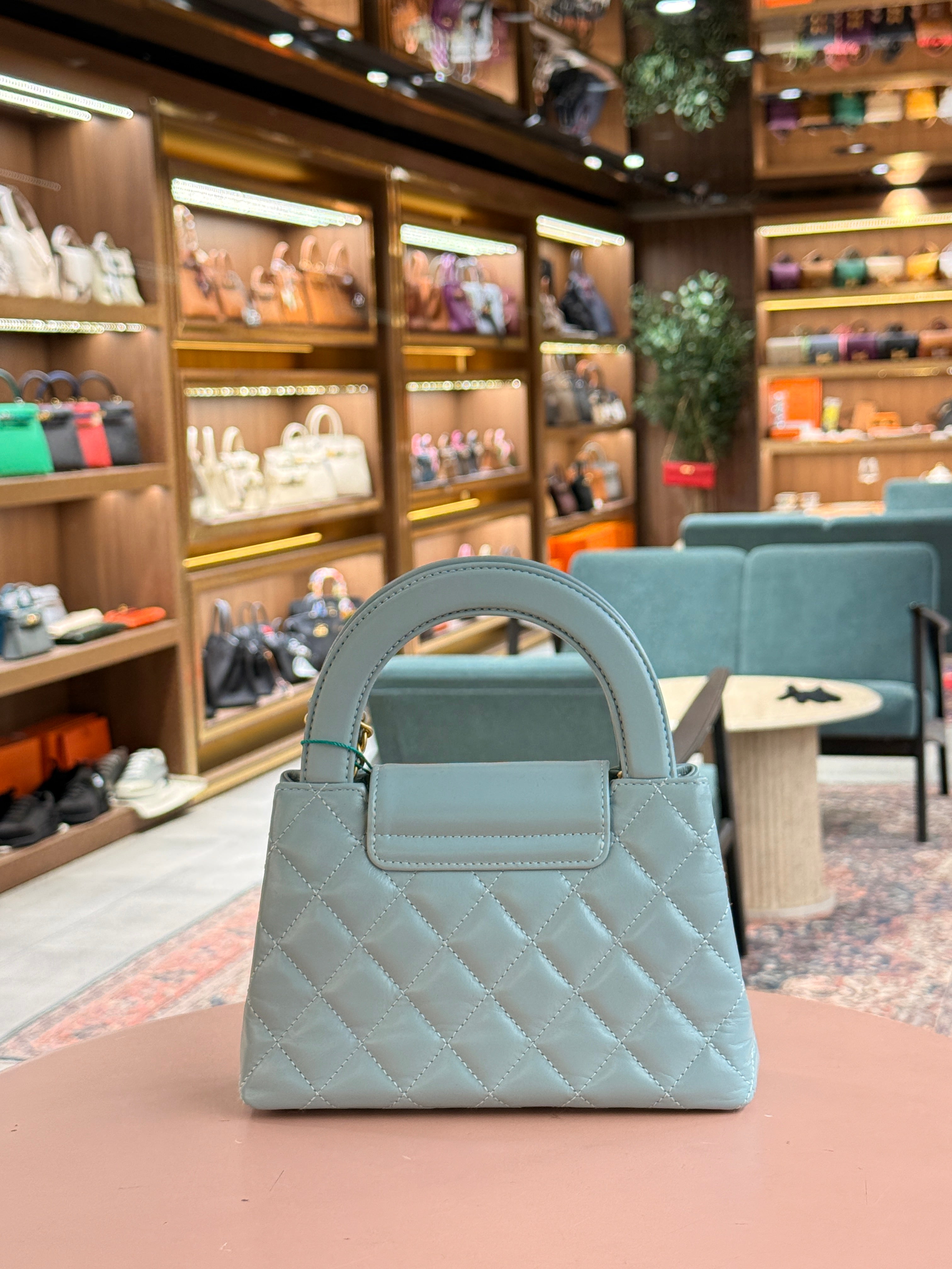 Chanel | Coco Handle Bag – Lambskin – Bleu Clair – Gold Hardware