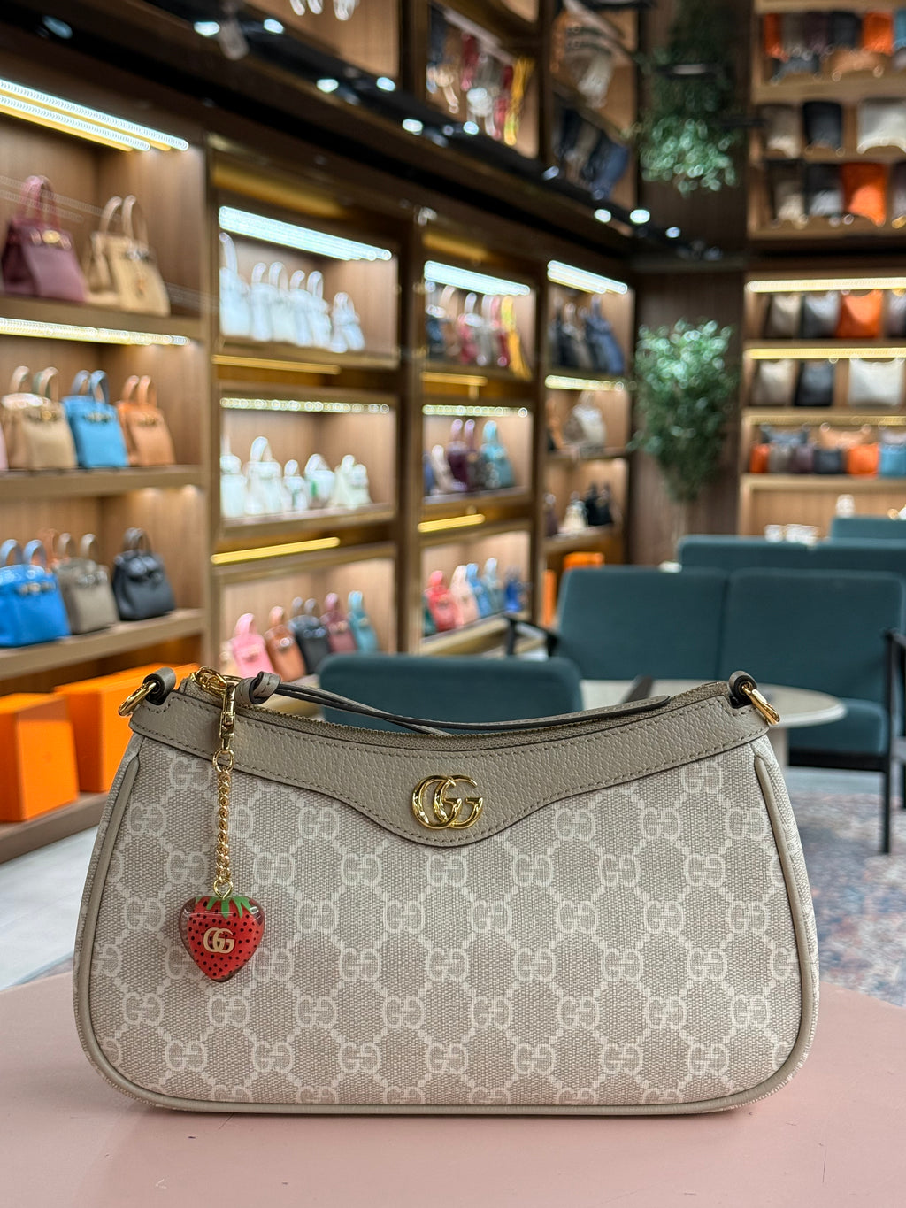 Gucci | Small Ophidia (Small) – Canvas – Beige – Gold Hardware
