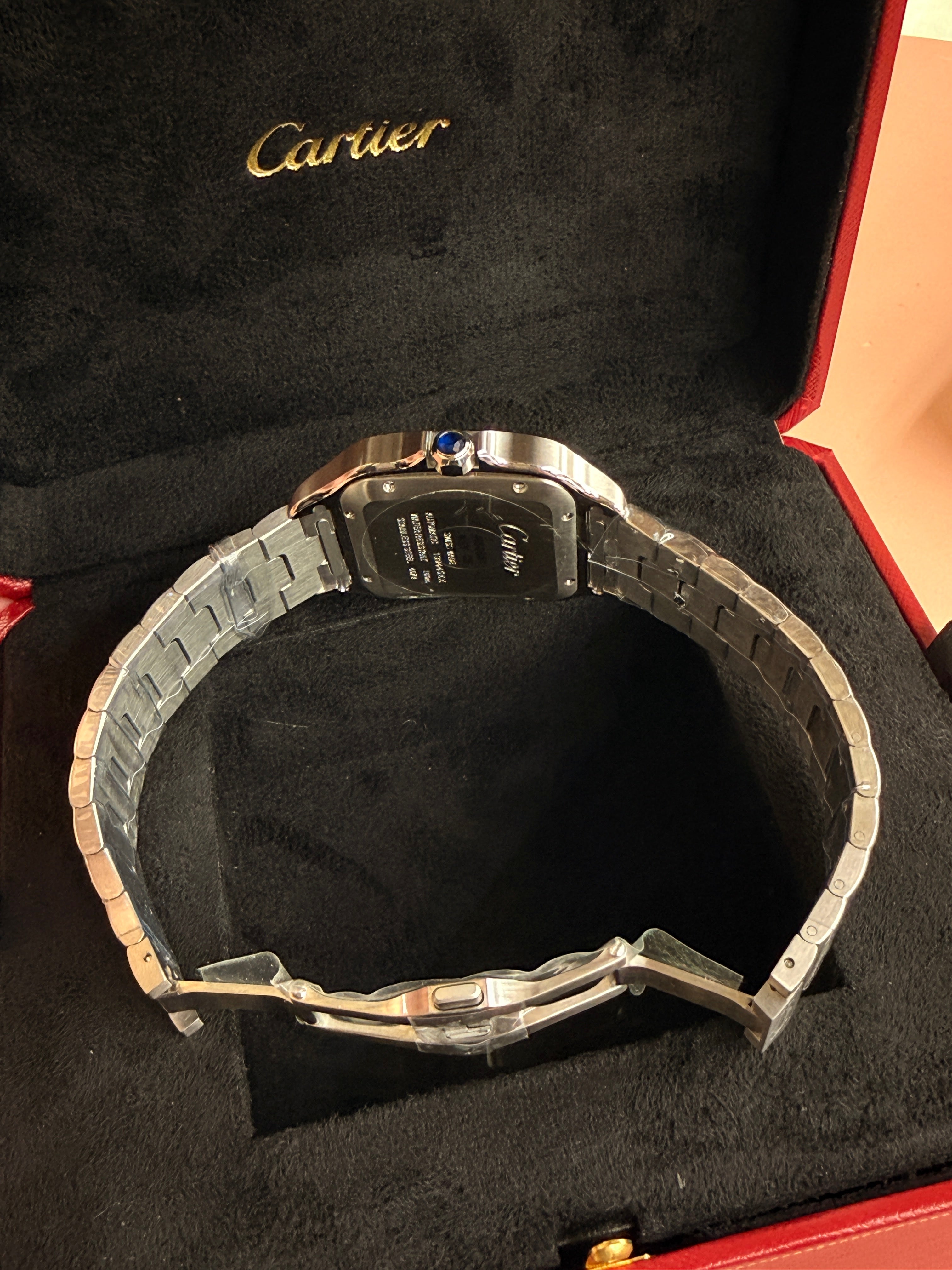 Cartier | Santos Man Watch – Stainless Steel – Brown – Silver Hardware