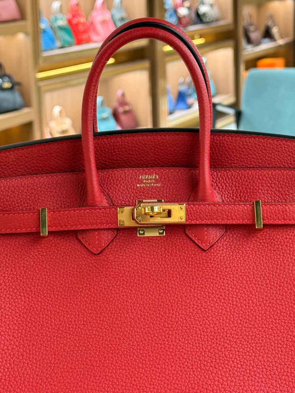 Hermes | Birkin (25) – Togo – Rouge H – Gold Hardware