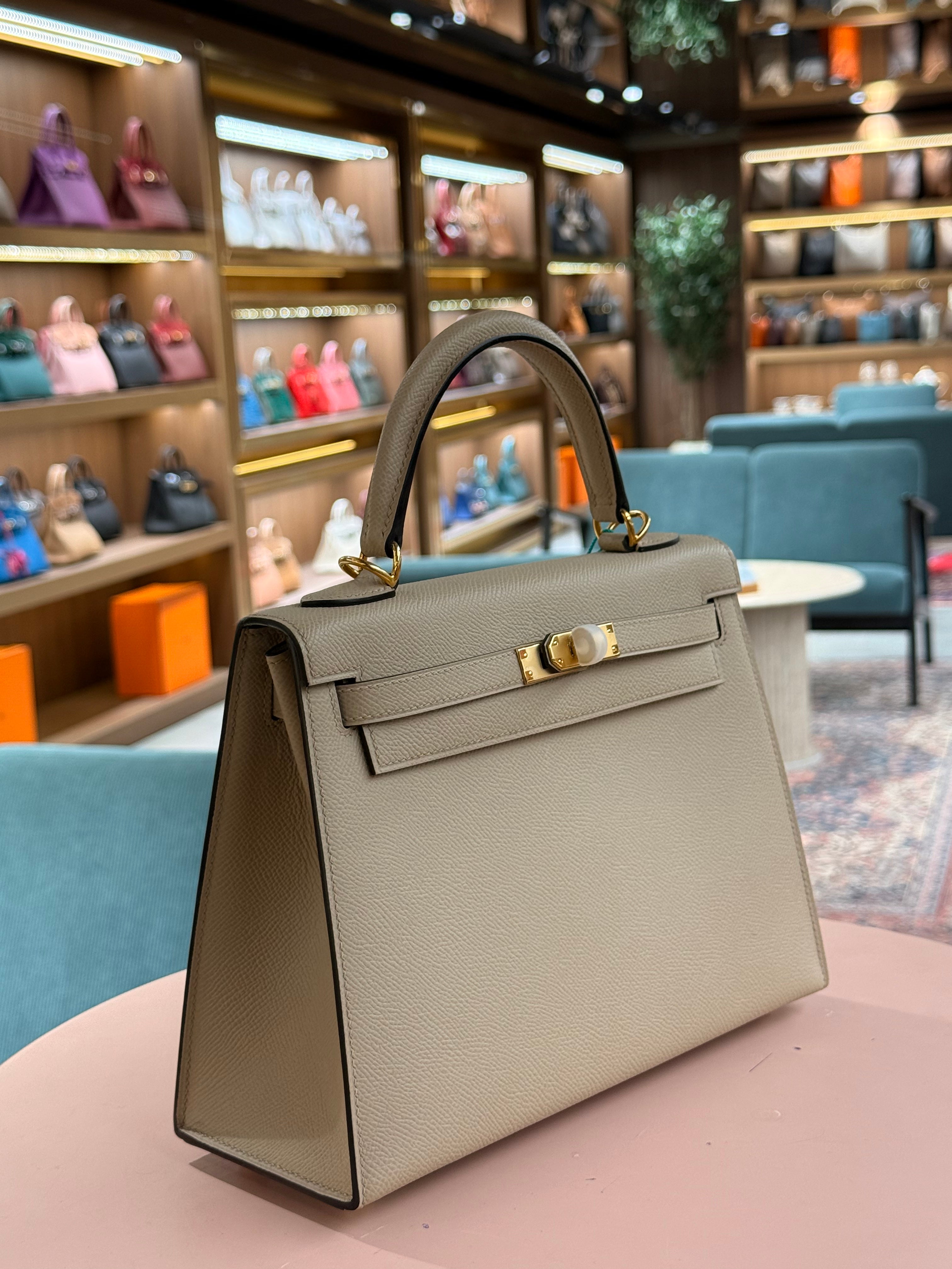 Hermes | Kelly (25) – Epsom – Etoupe – Gold Hardware