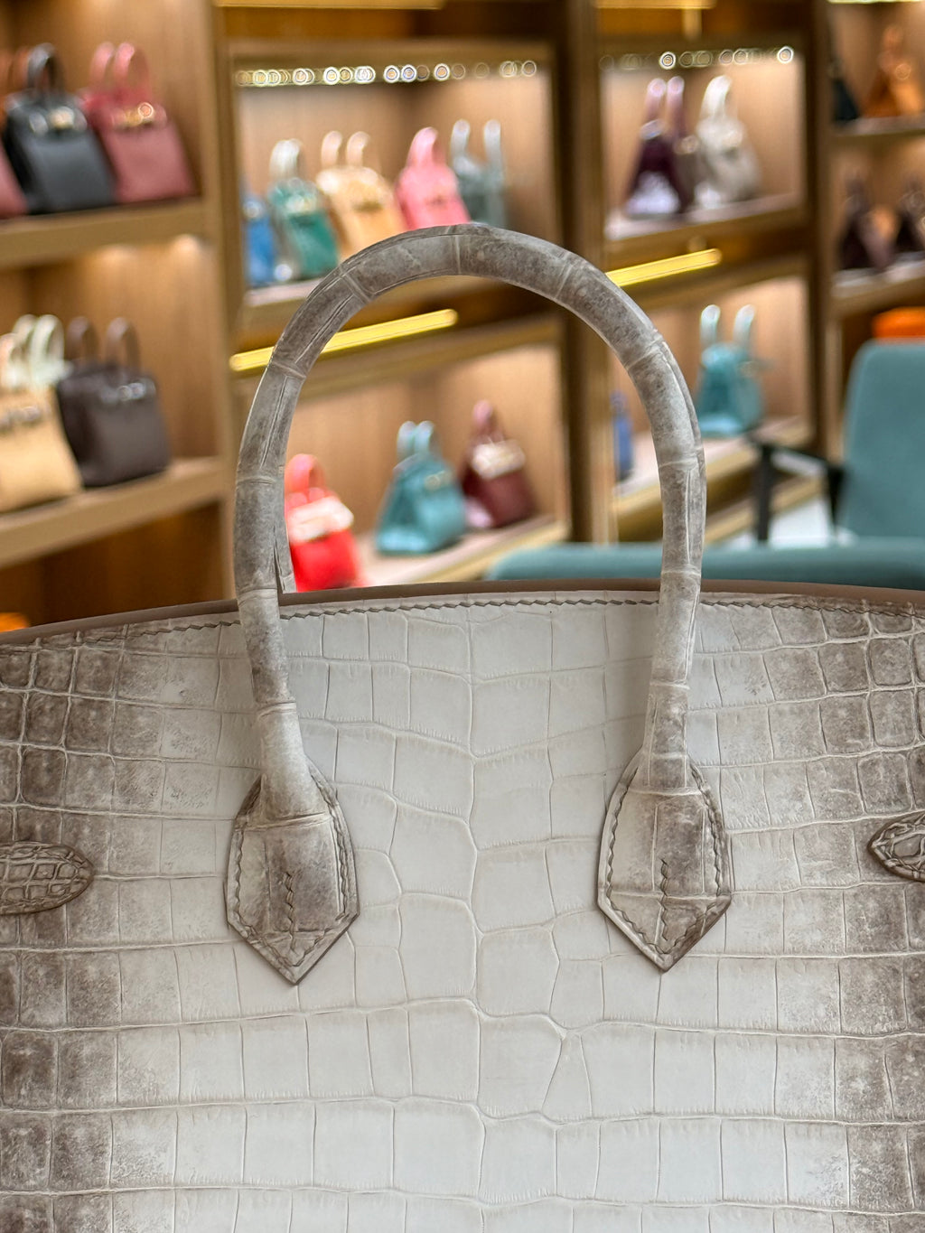 Hermes | Birkin (25) – Crocodile – Himalaya – Palladium Hardware