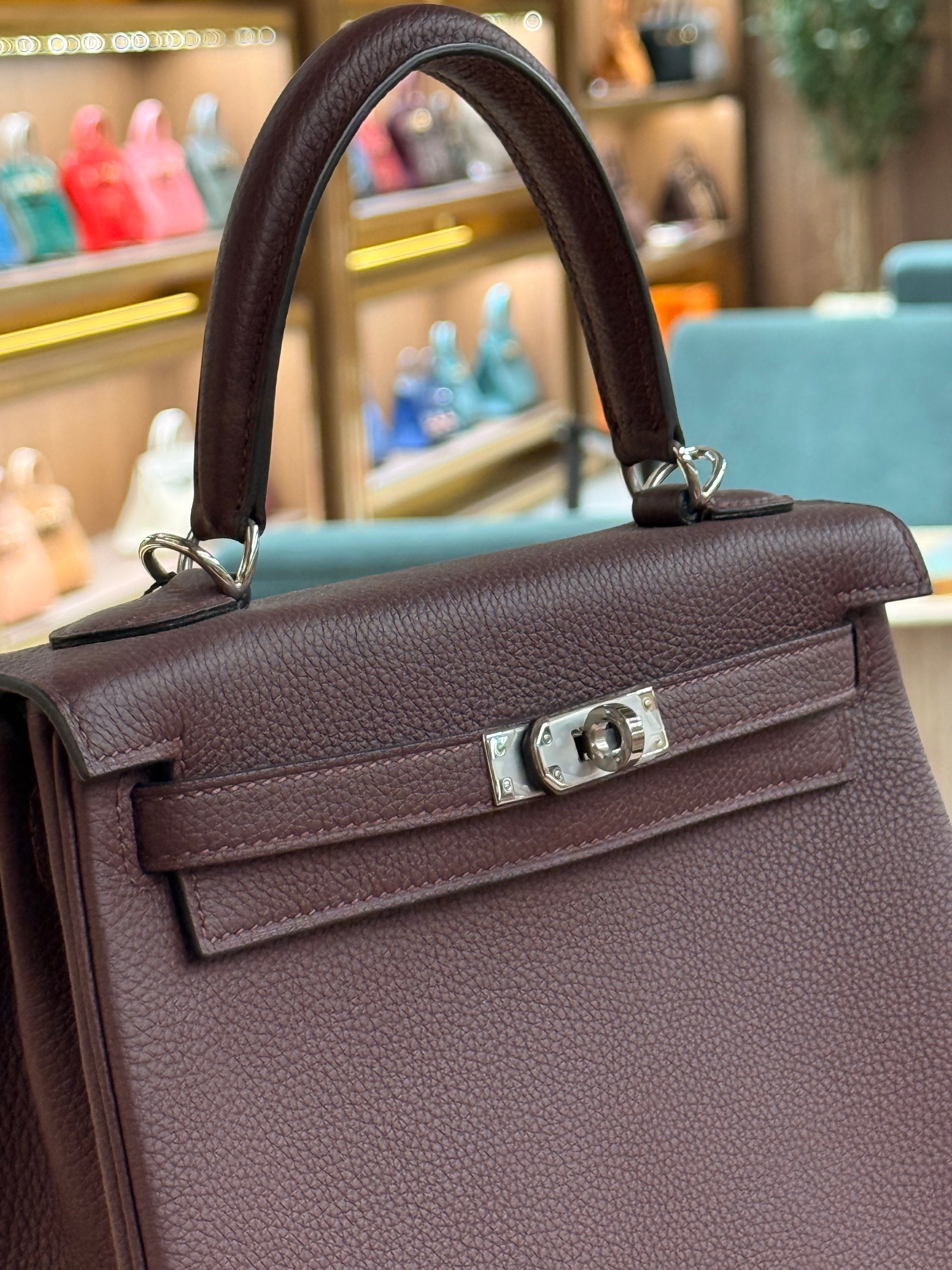 Hermes | Kelly (25) – Togo – Bordeaux – Palladium Hardware
