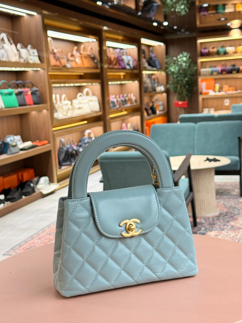 Chanel | Coco Handle Bag – Lambskin – Bleu Clair – Gold Hardware