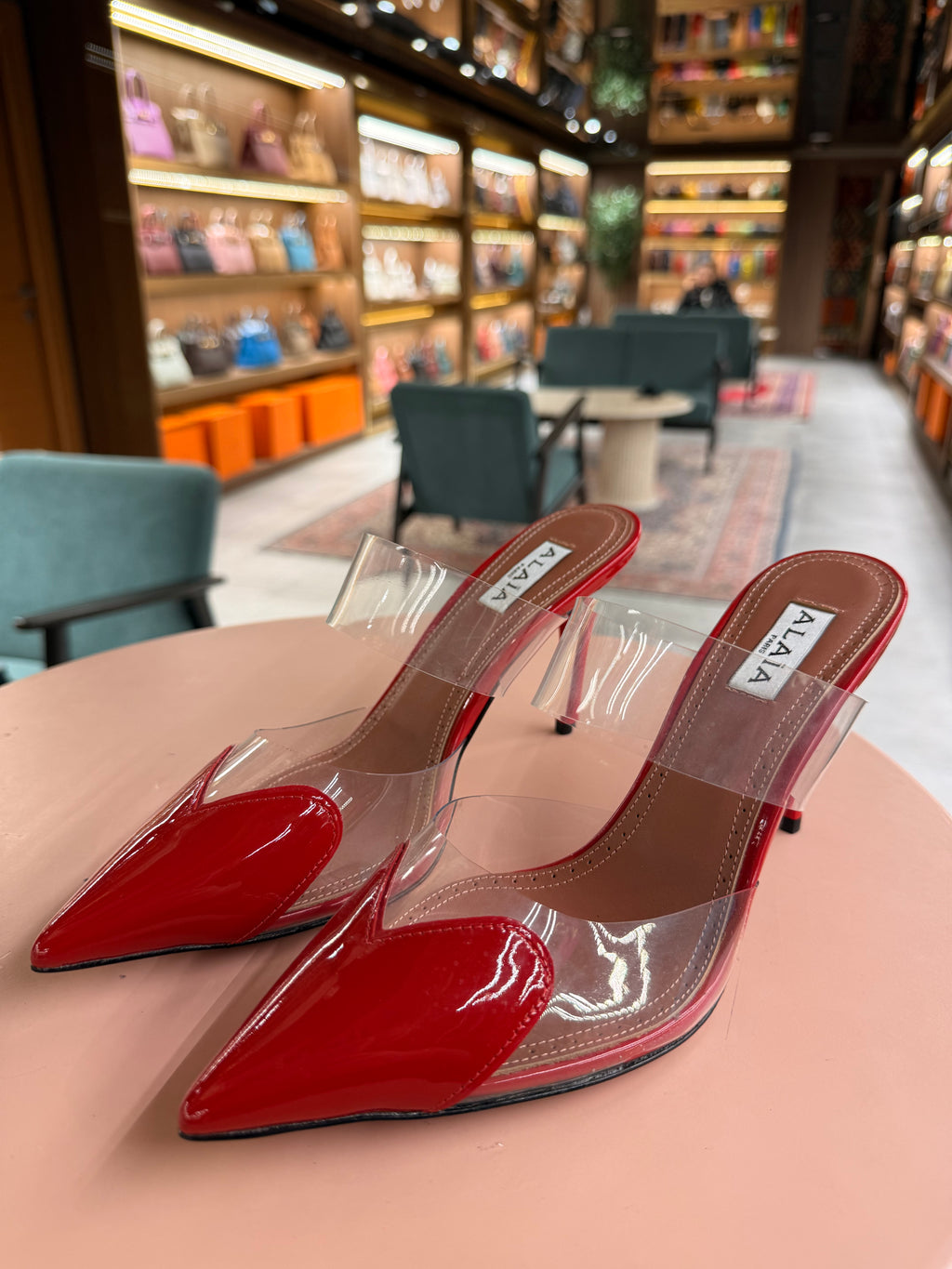 Alaïa | Mules in Patent Leather – Patent Leather – Red – Silver Hardware