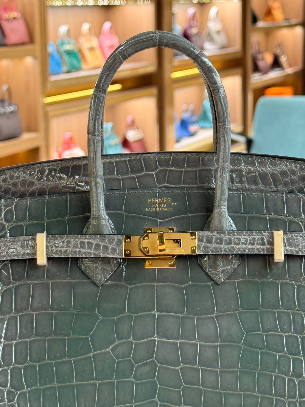 Hermes | Birkin (25) – Crocodile – Grey – Gold Hardware
