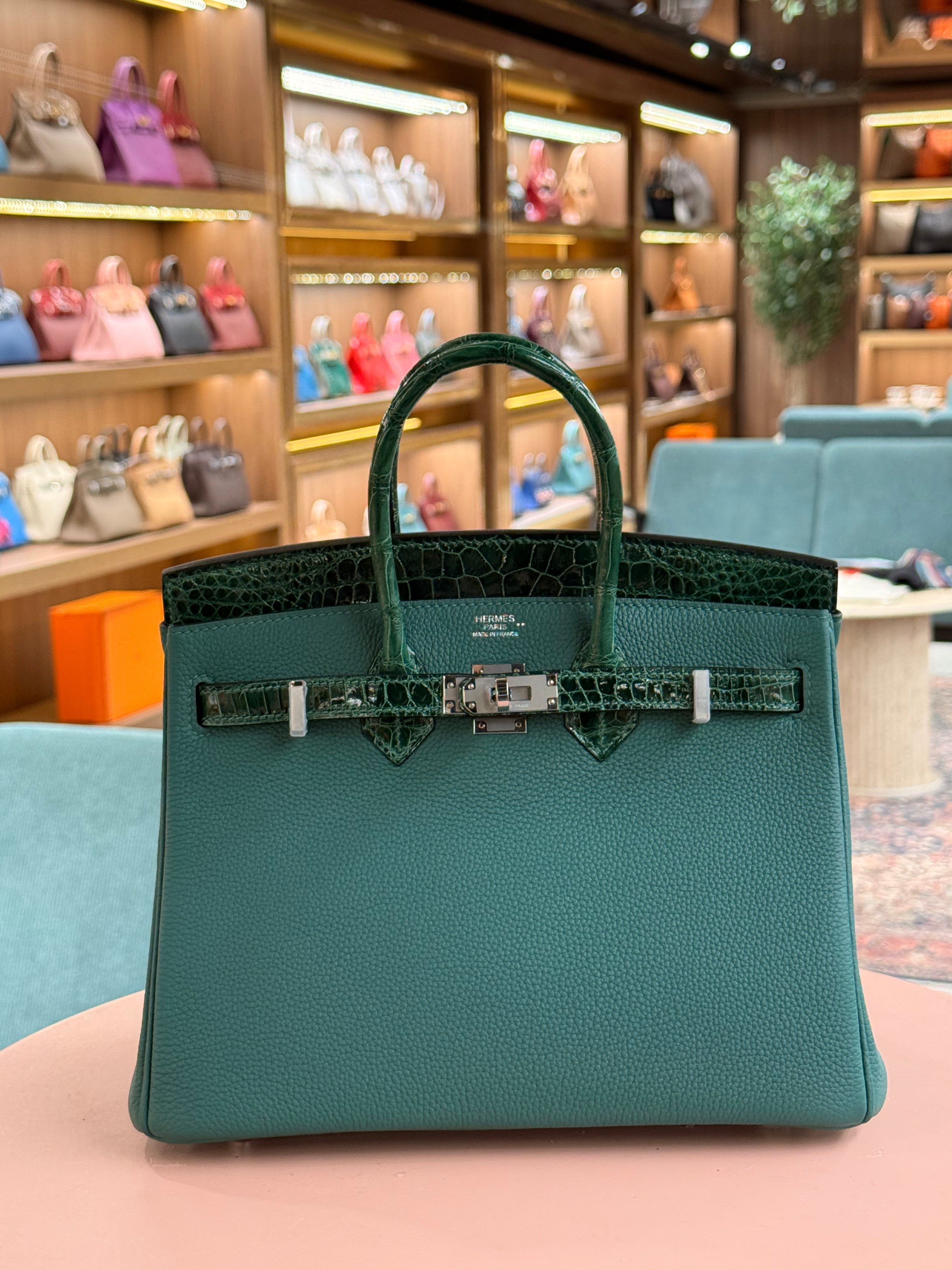Hermes | Birkin Touch (25) – Togo – Vert Cypress – Palladium Hardware