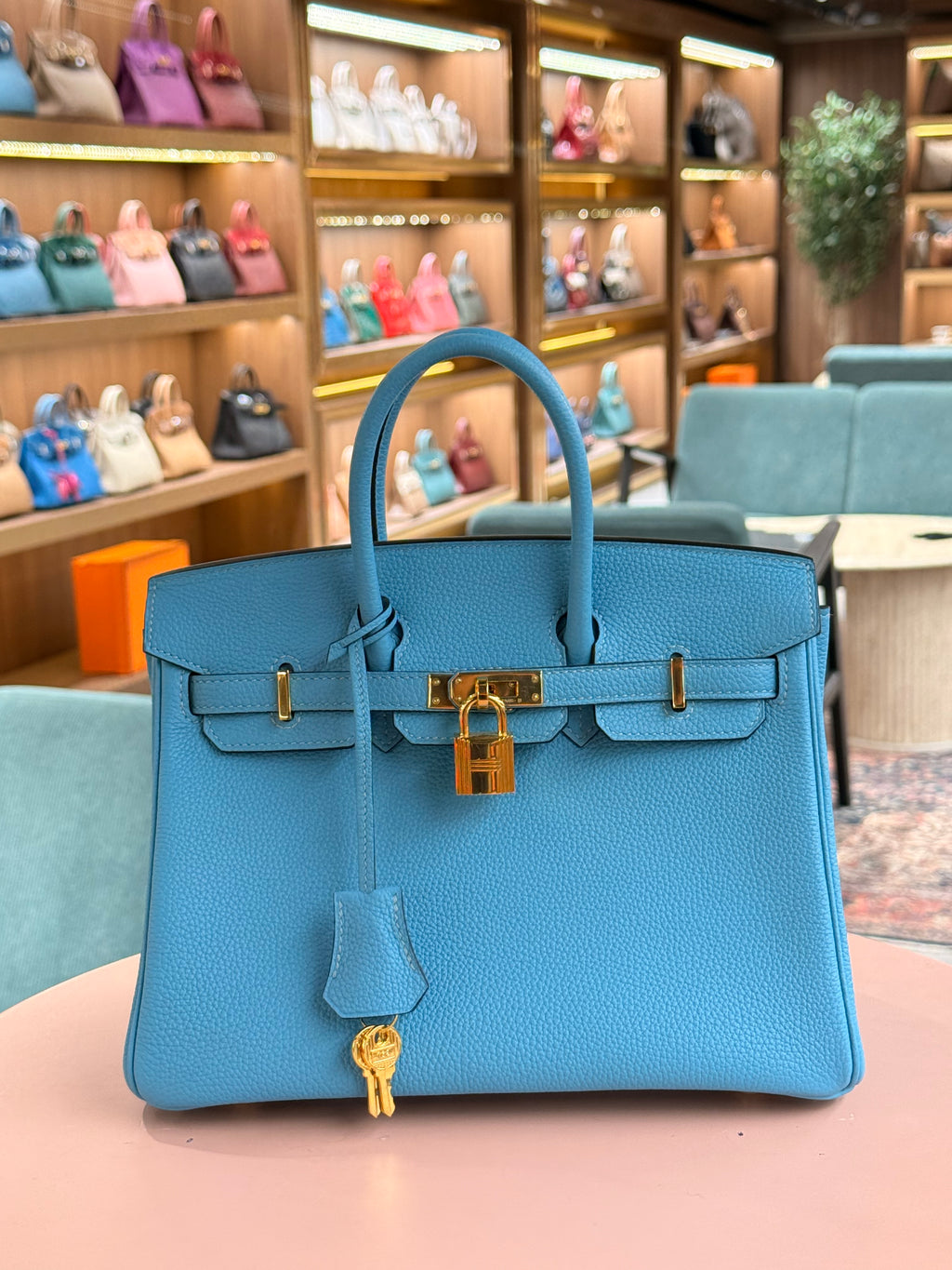 Hermes | Birkin (25) – Togo – Bleu Brume – Gold Hardware
