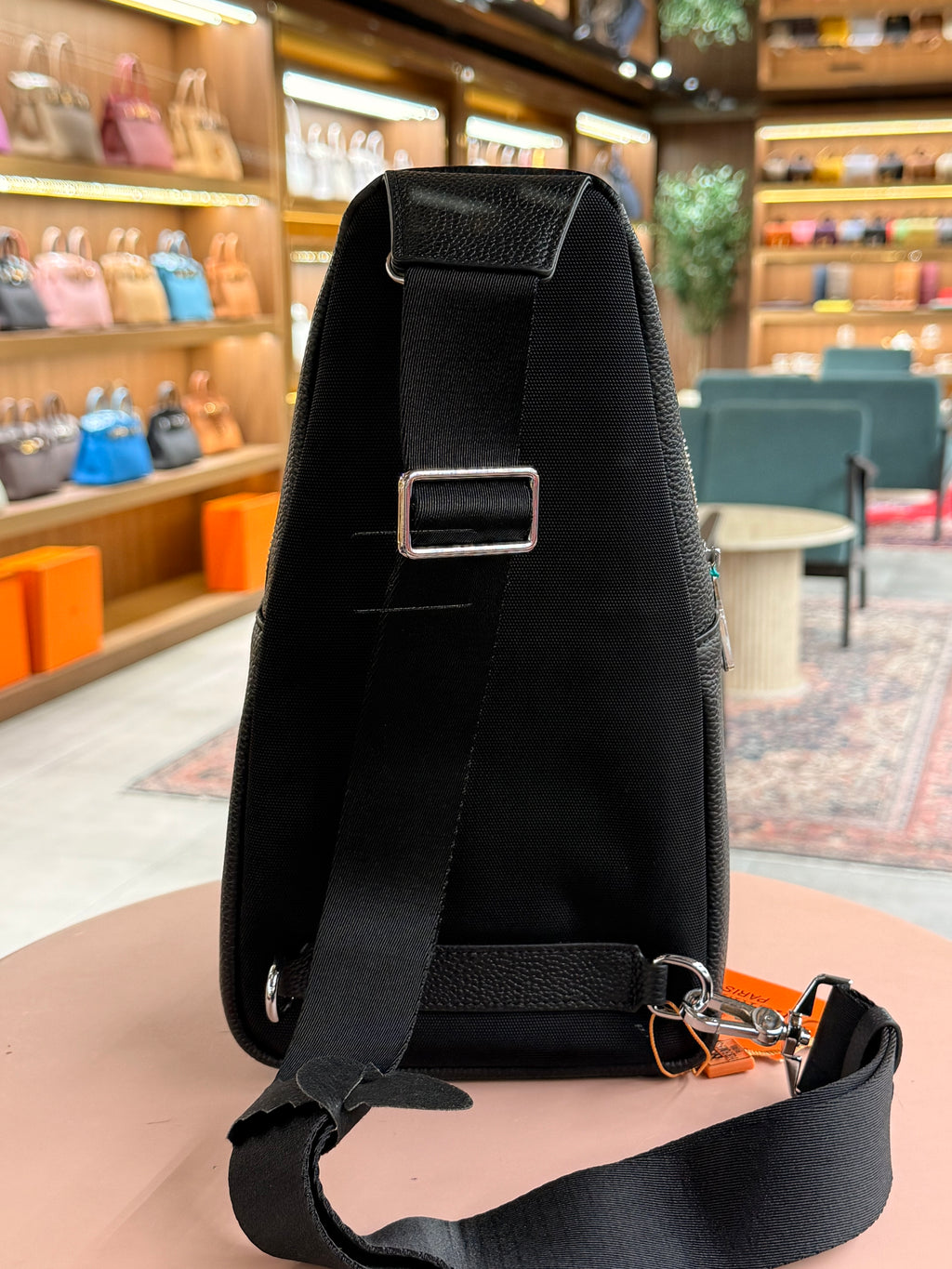 Hermes | Genuine Leather Chest Bag – Leather – Black – Silver Hardware