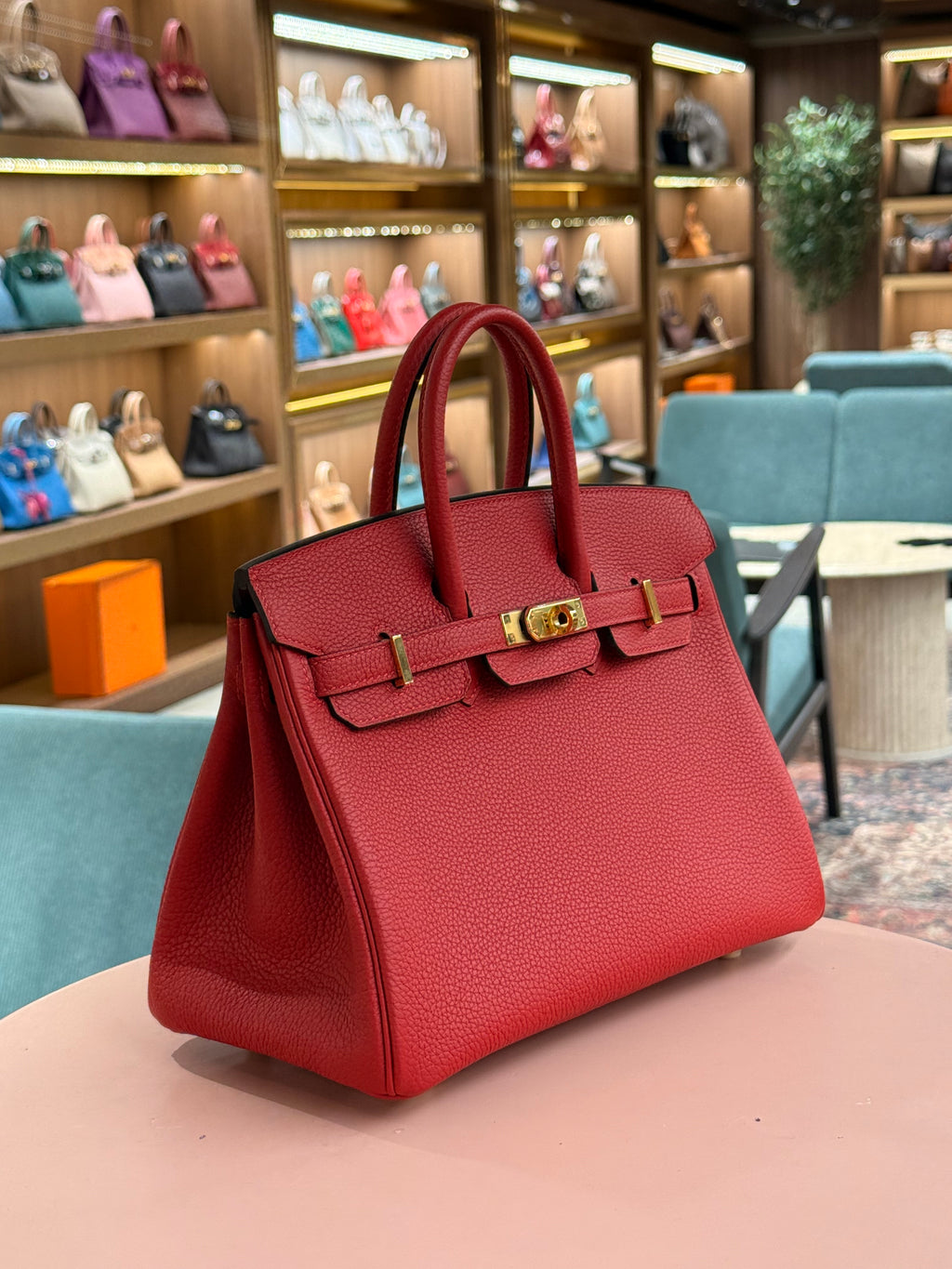 Hermes | Birkin (25) – Togo – Rouge H – Gold Hardware