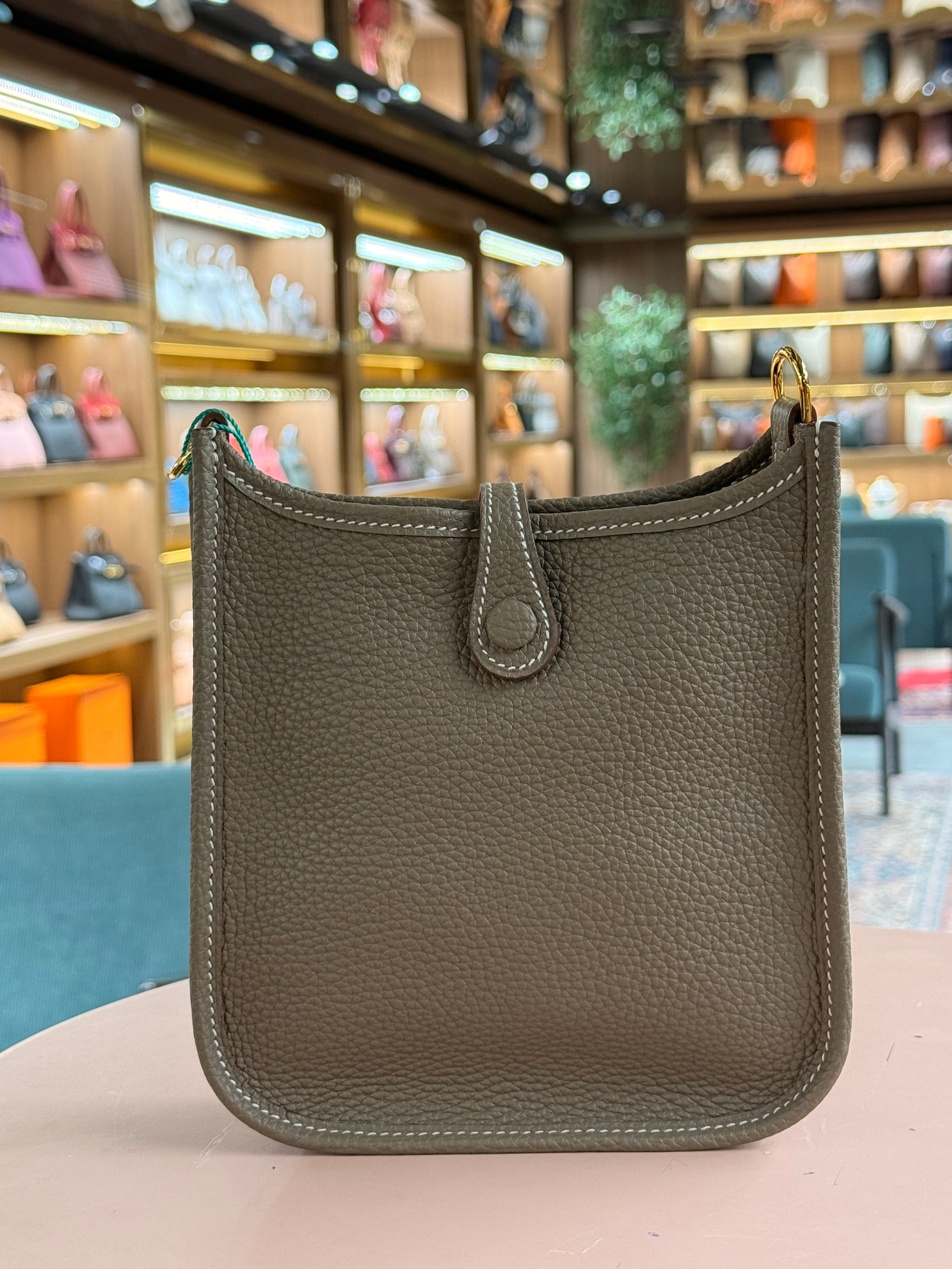 Hermes | Evelyne (Small) – Clemence – Etoupe – Gold Hardware