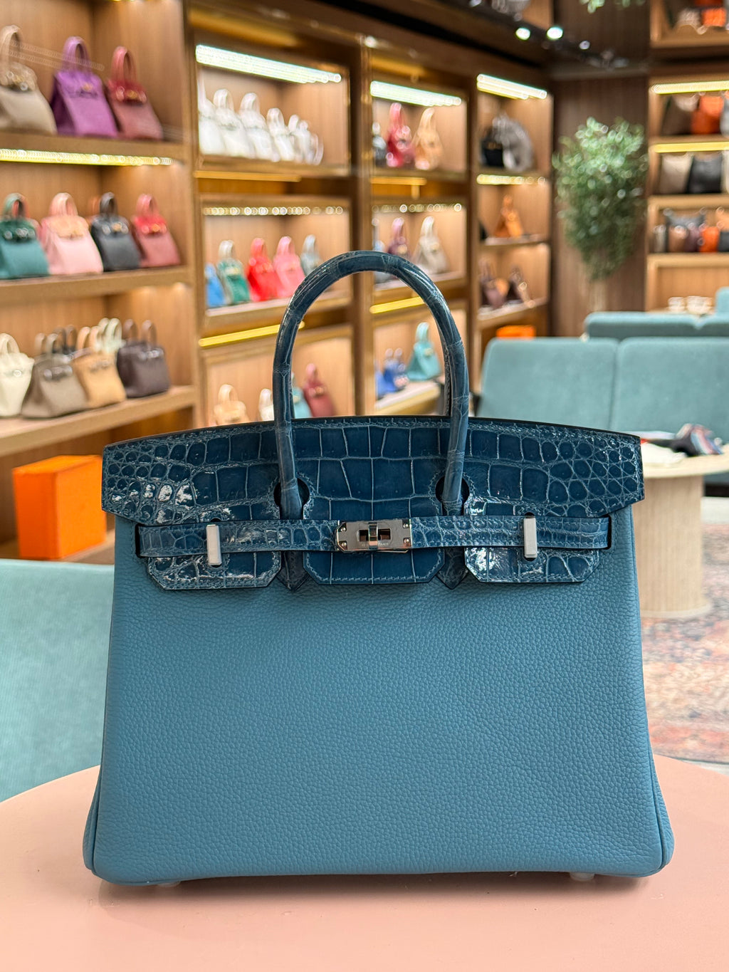 Hermes | Birkin (25) – Togo – Bleu Brume – Palladium Hardware