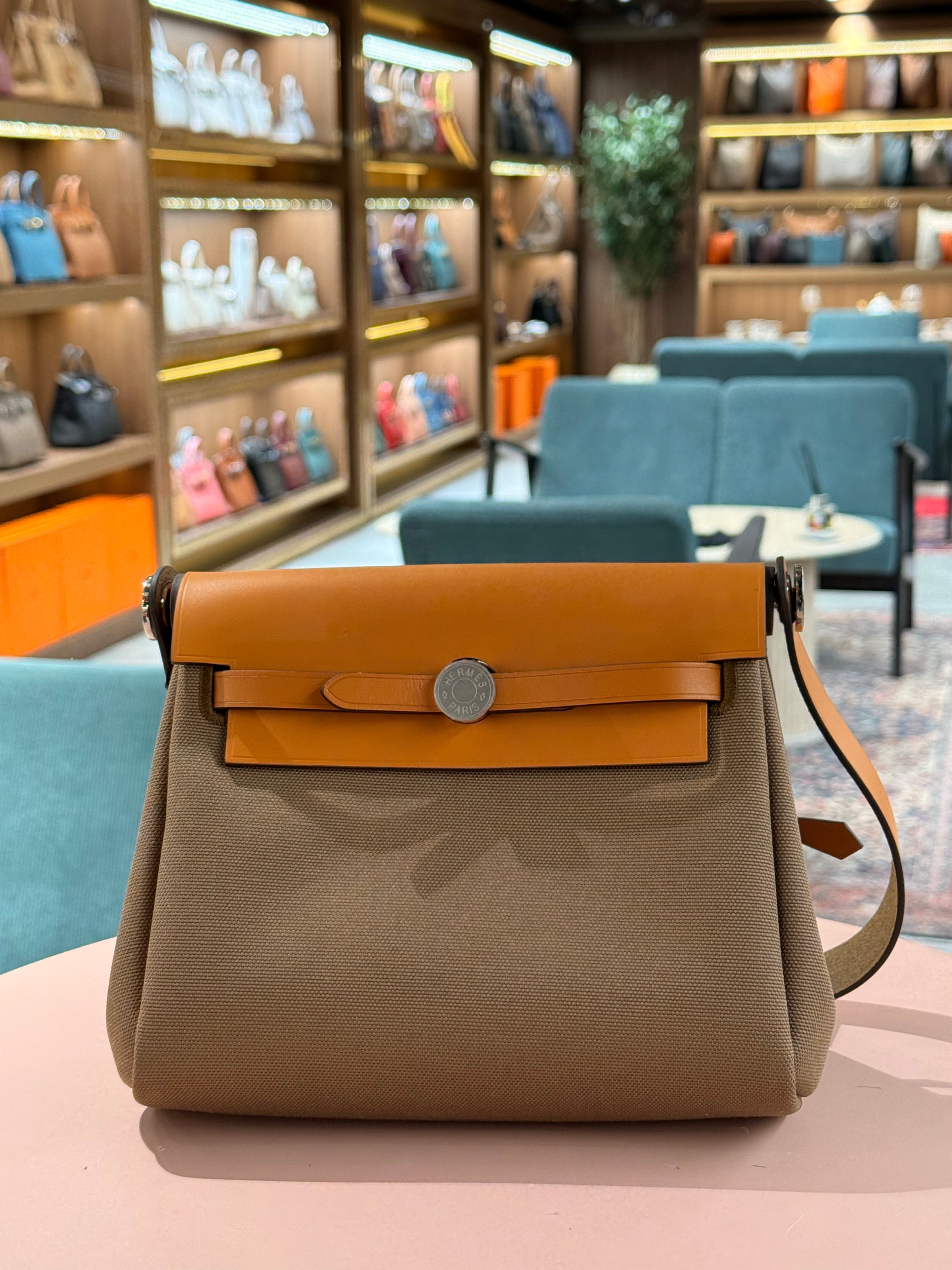 Hermes | Herbag (Mini) – Canvas – Beige – Silver Hardware