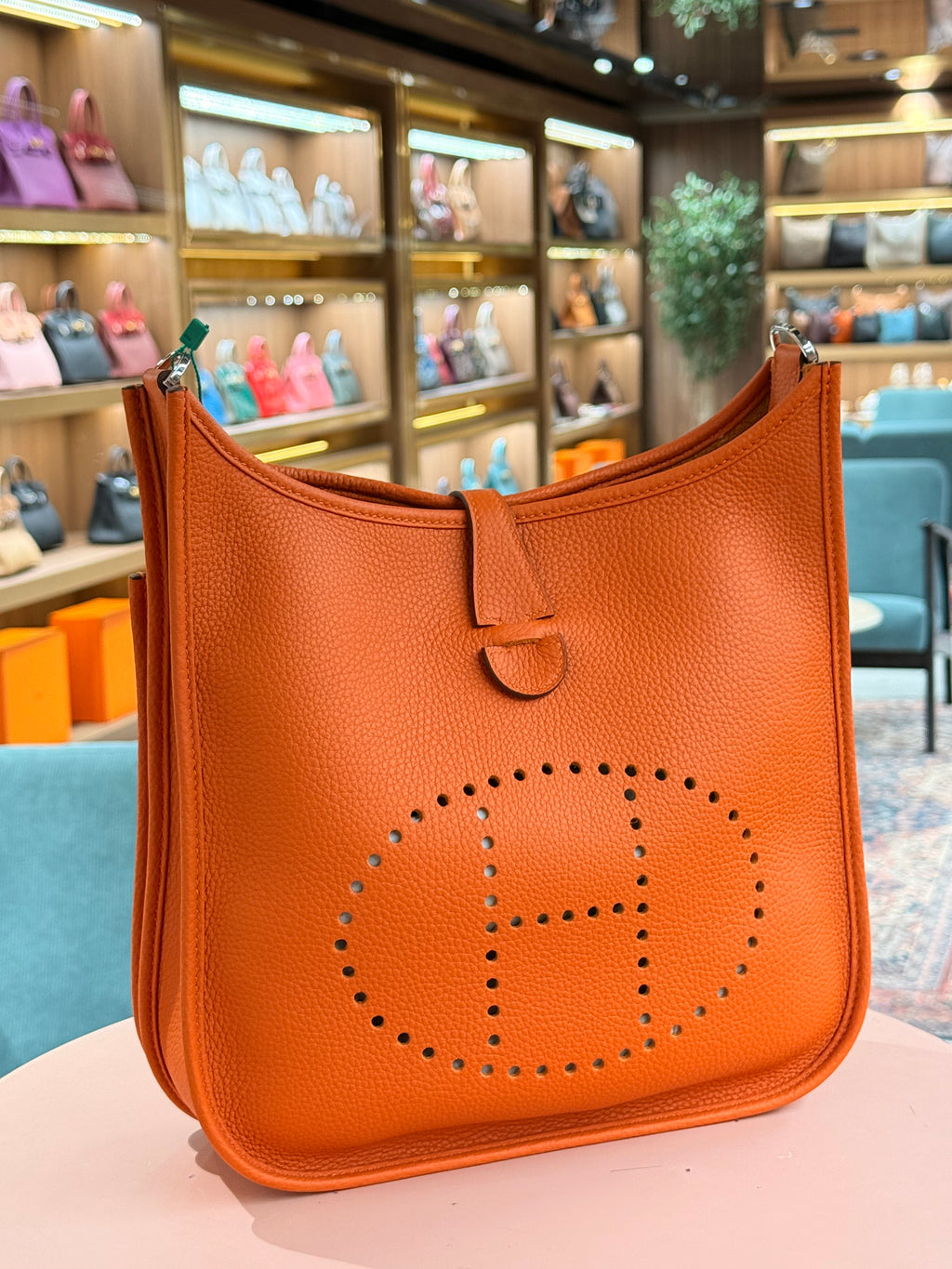 Hermes | Evelyne (Large) – Epsom – Orange – Palladium Hardware