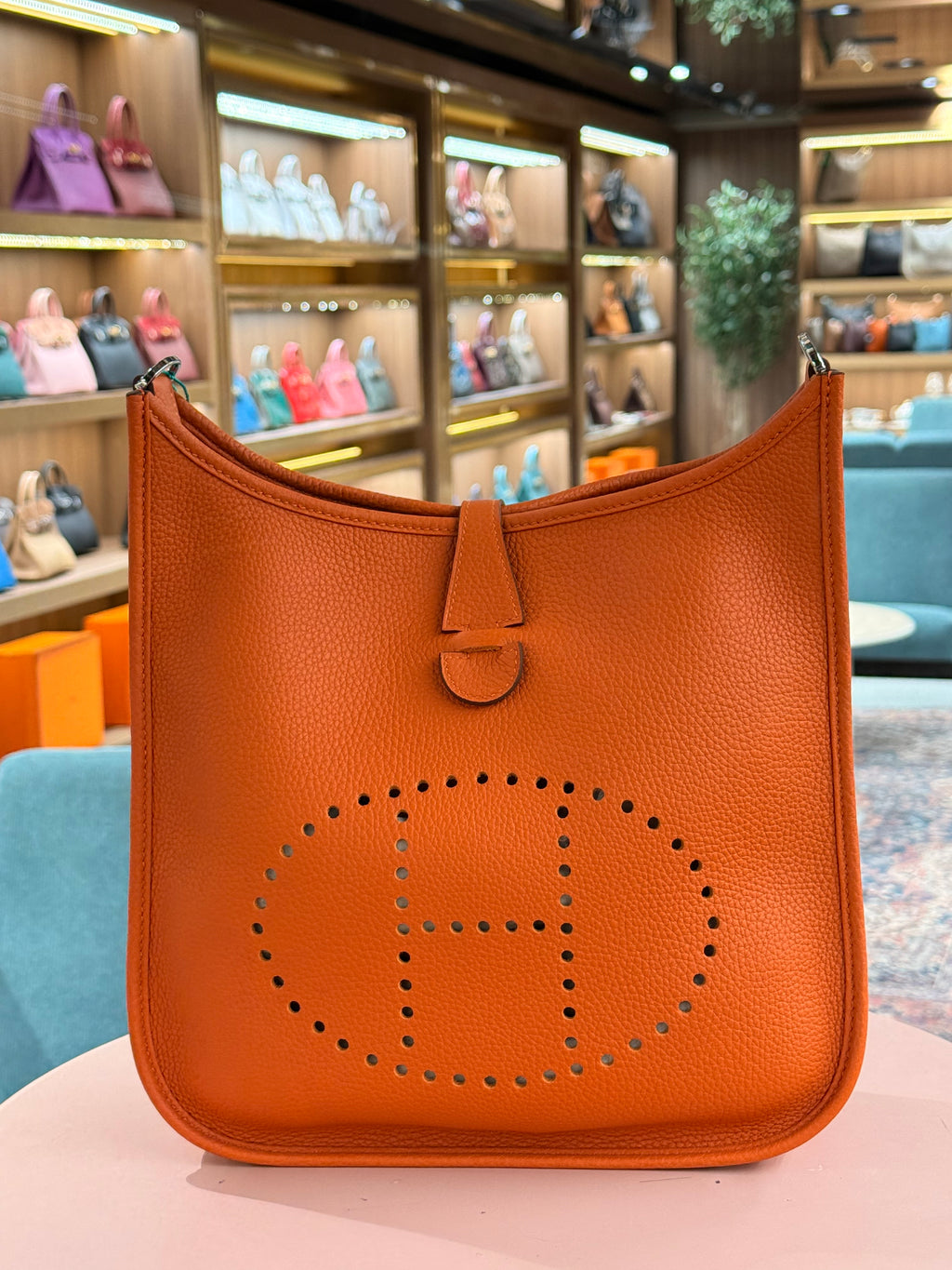 Hermes | Evelyne (Large) – Epsom – Orange – Palladium Hardware