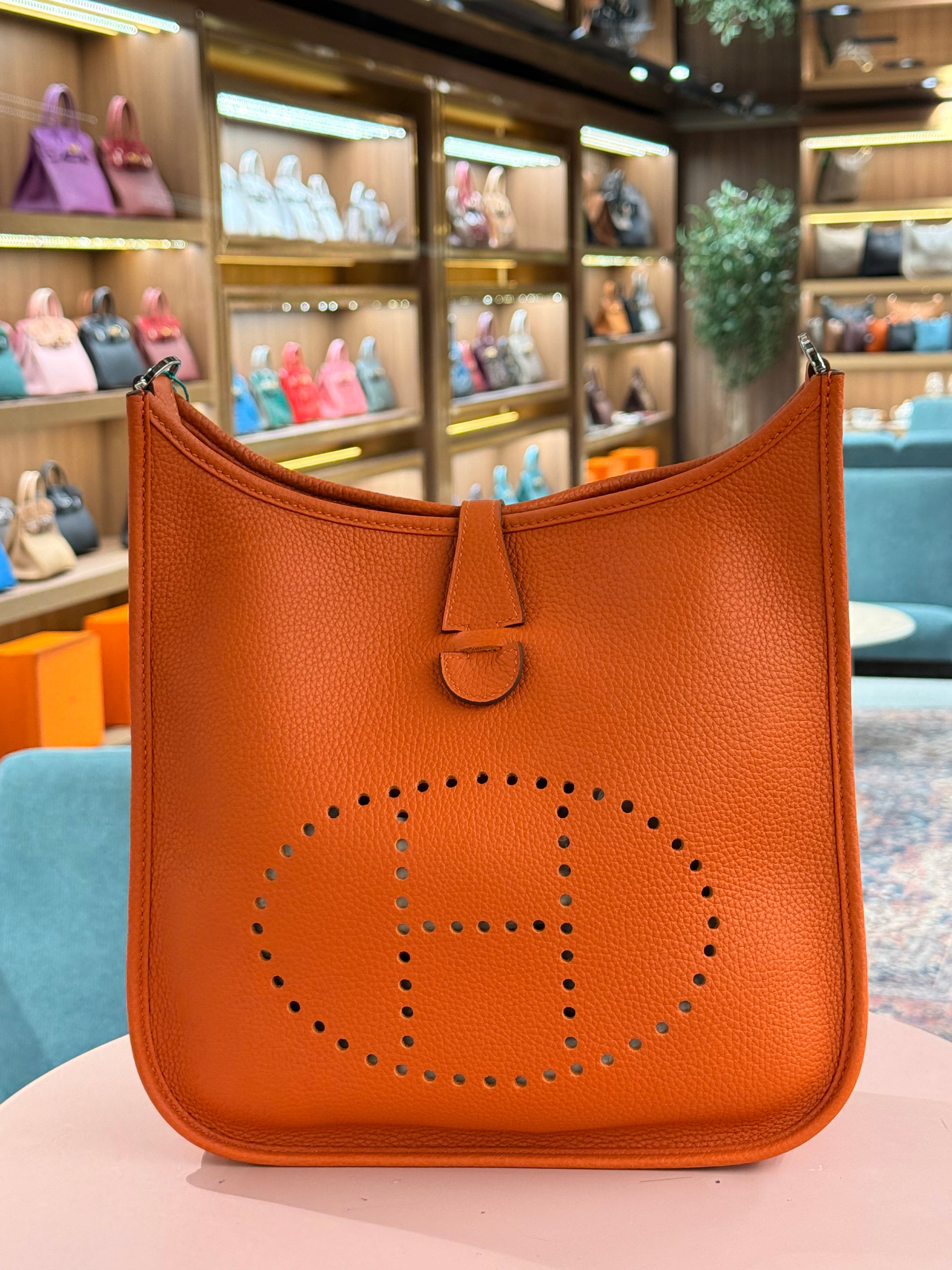 Hermes | Evelyne (Large) – Epsom – Orange – Palladium Hardware