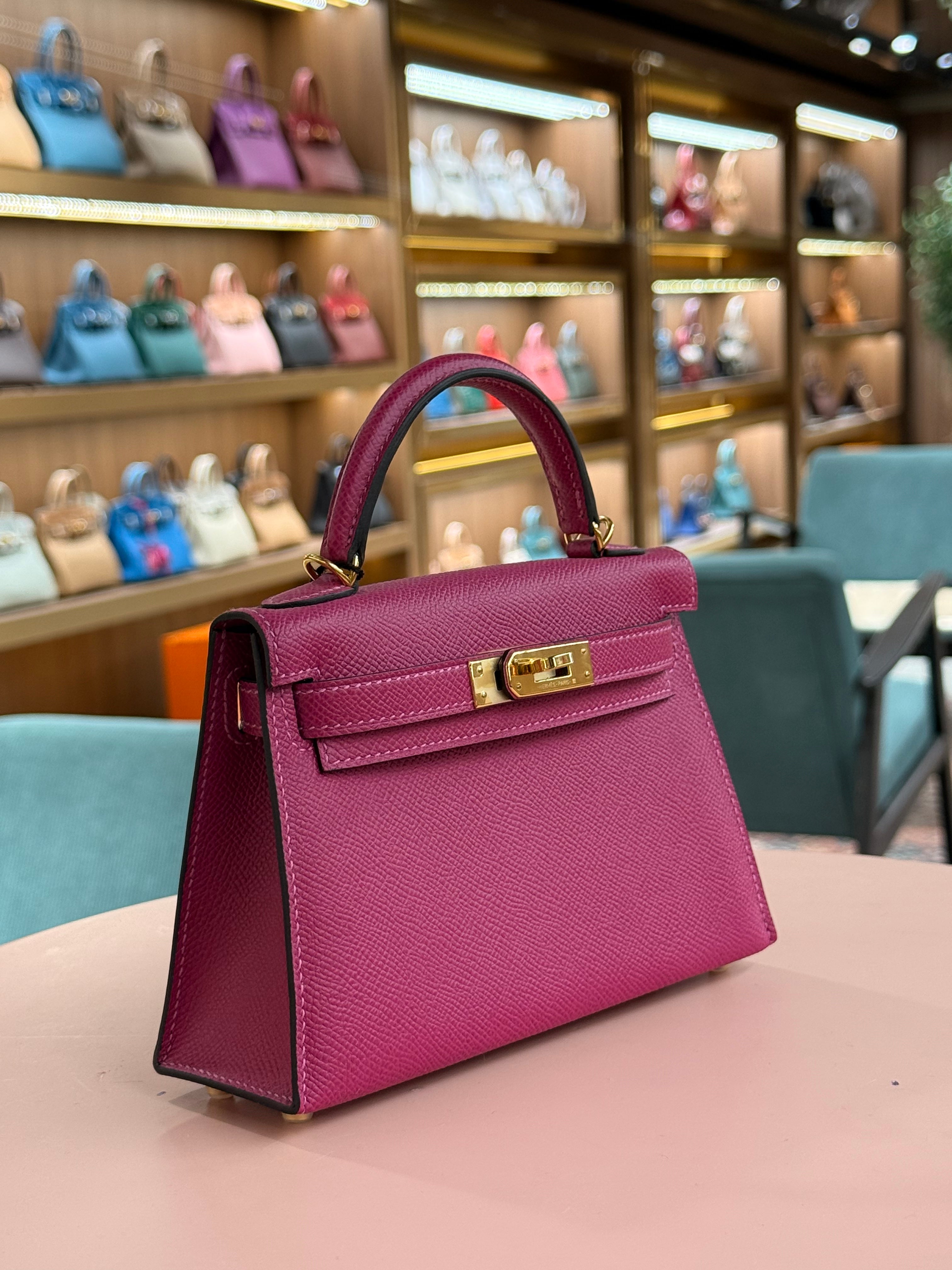 Hermes | Kelly (Mini) – Epsom – Fuchsia – Gold Hardware