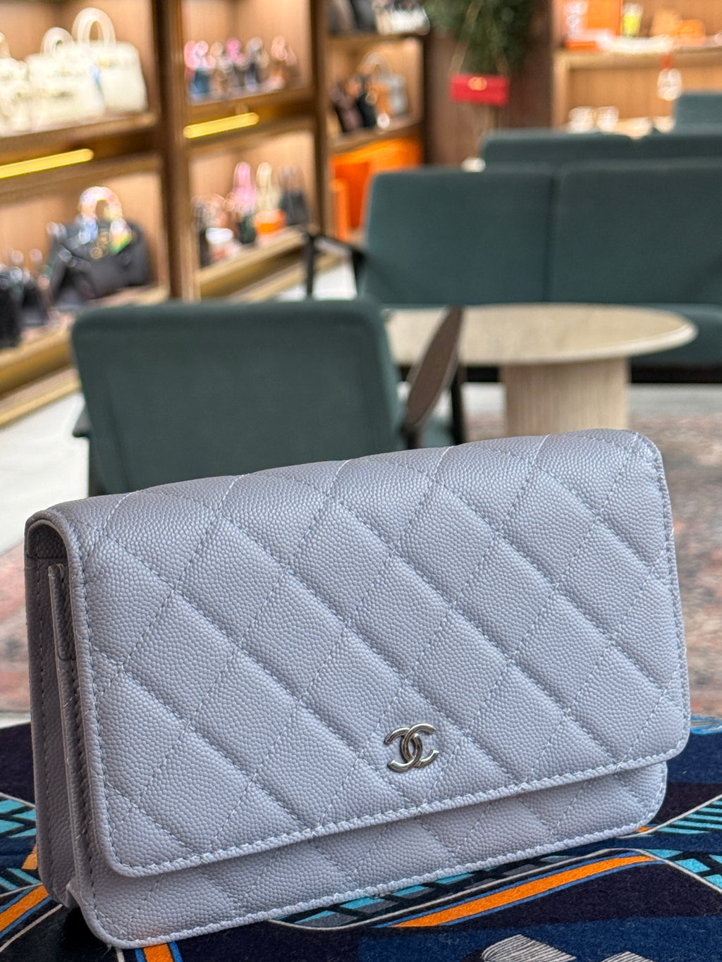 Chanel | Wallet on Chain (20) – Caviar – Grey – Silver Hardware