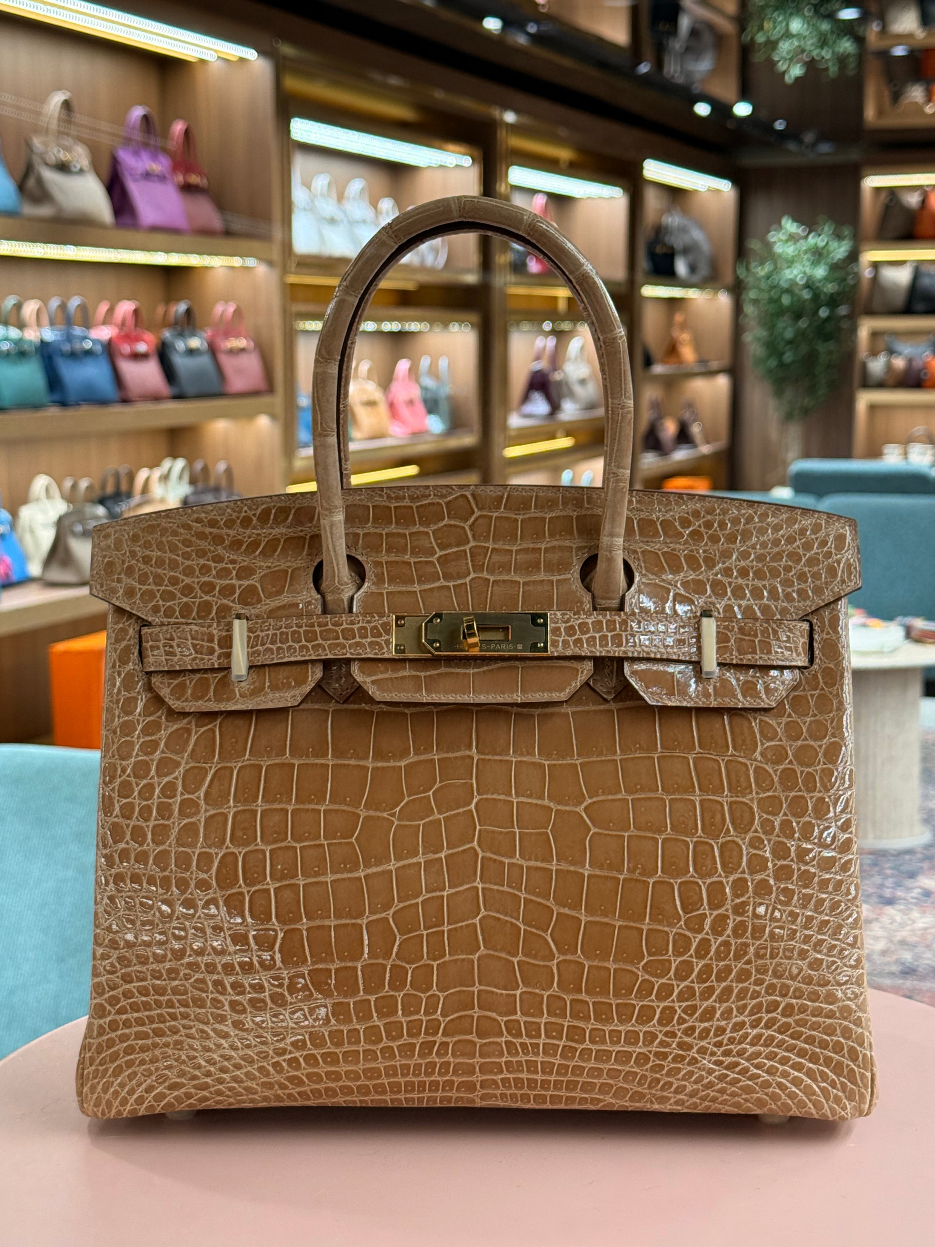 Hermes | Birkin (30) – Crocodile – Gold – Gold Hardware